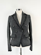 Veronica Beard Black & Silver Woven Blazer - AU12