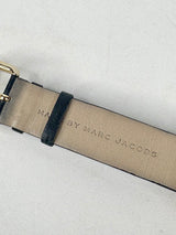 Marc by Marc Jacobs Amy Black Leather & Yellow Gold Watch