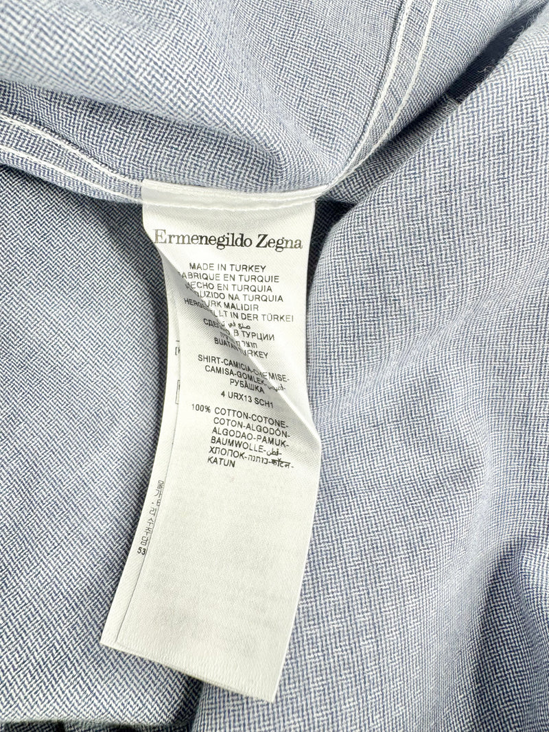 Ermenegildo Zegna Blue Short Sleeve Shirt - XXL