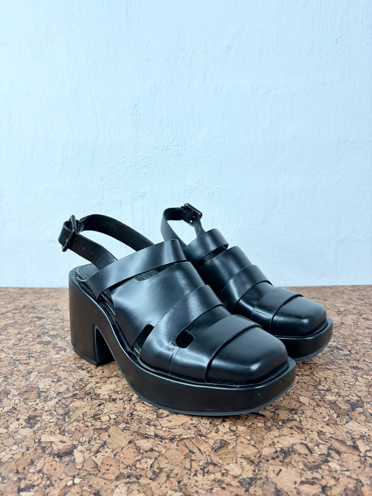 Alpha60 Black Heeled Sandal - EU39