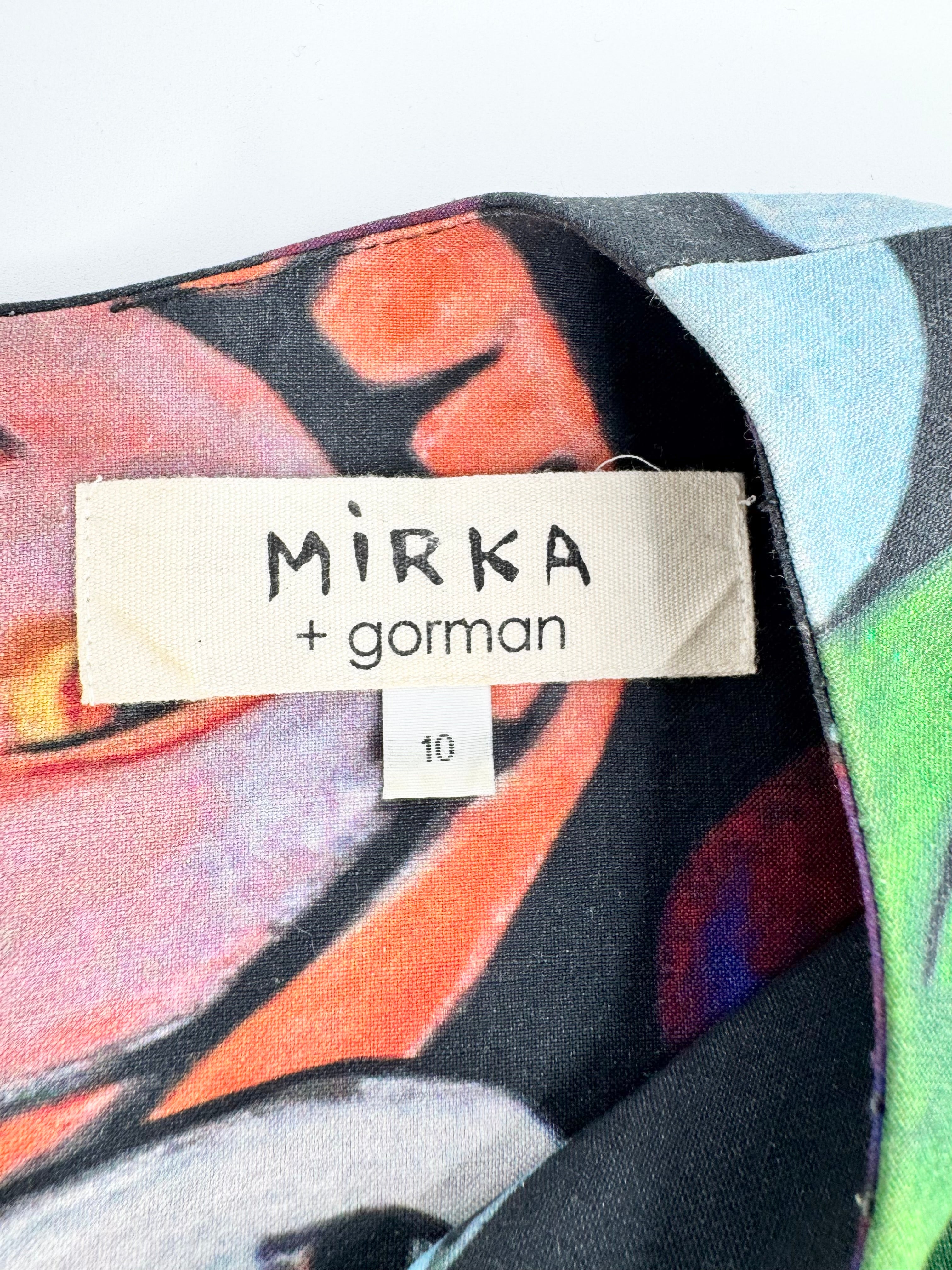 Gorman x Mirka 'Dreaming' Black Silk & Linen Shift Dress - AU10