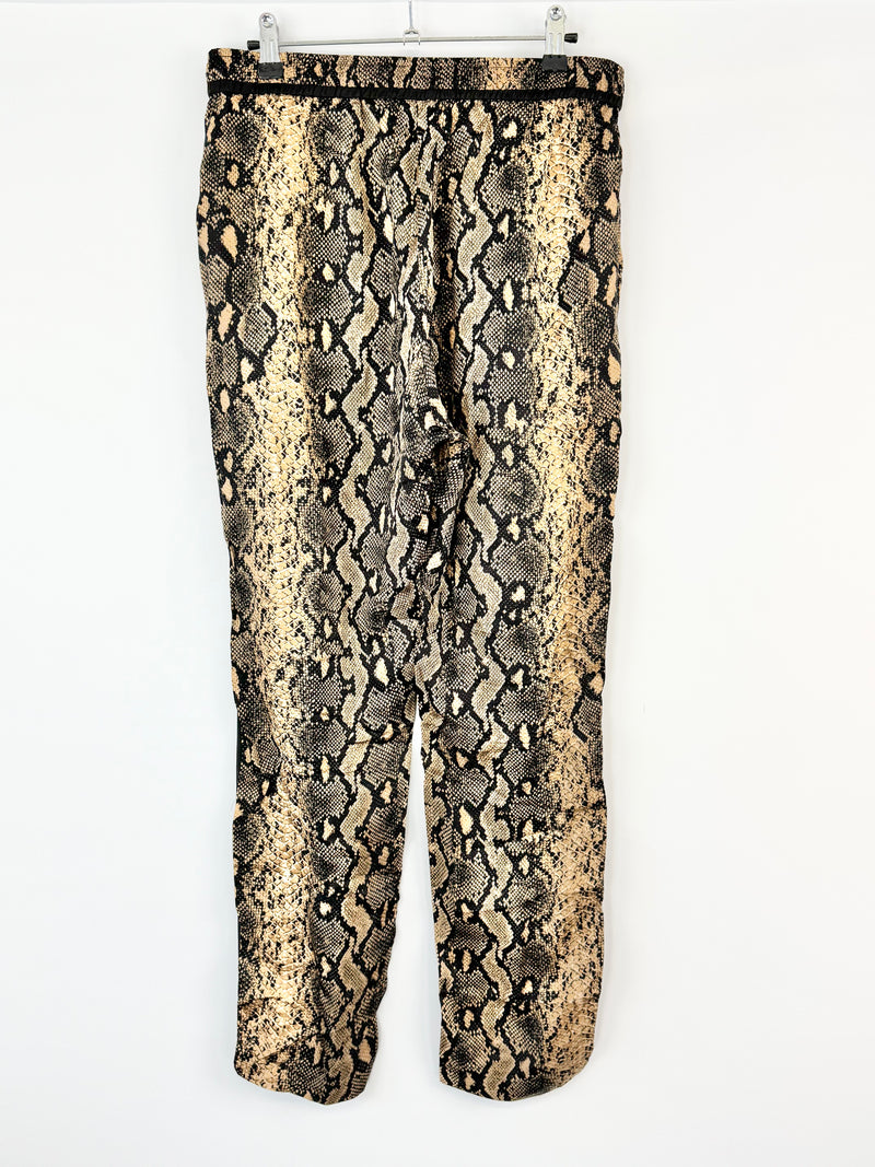 Munthe Gold Snakeskin Pattern Viscose Slacks - AU8