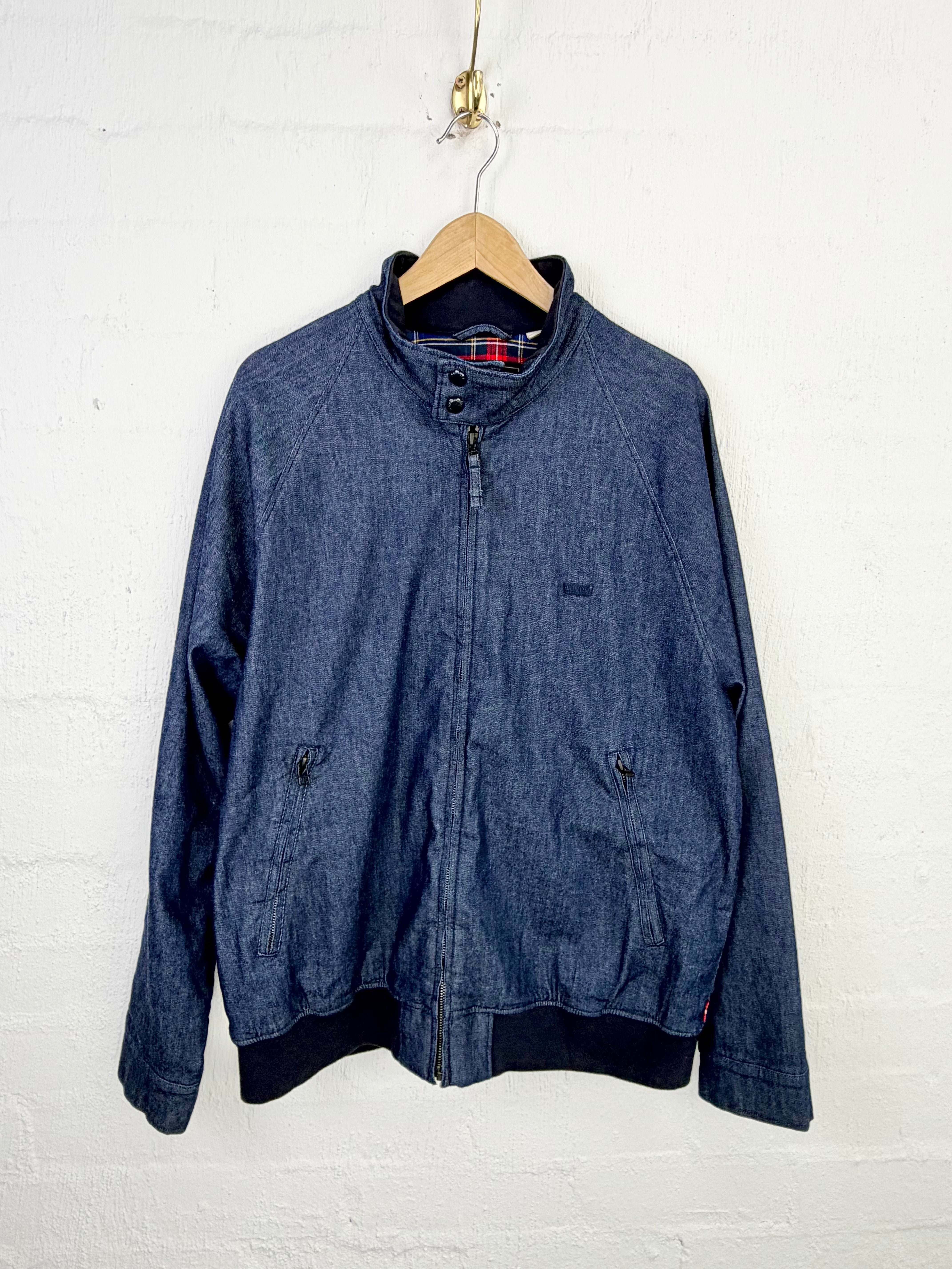 Levi's Dark Blue Tartan Lined Jacket - XL