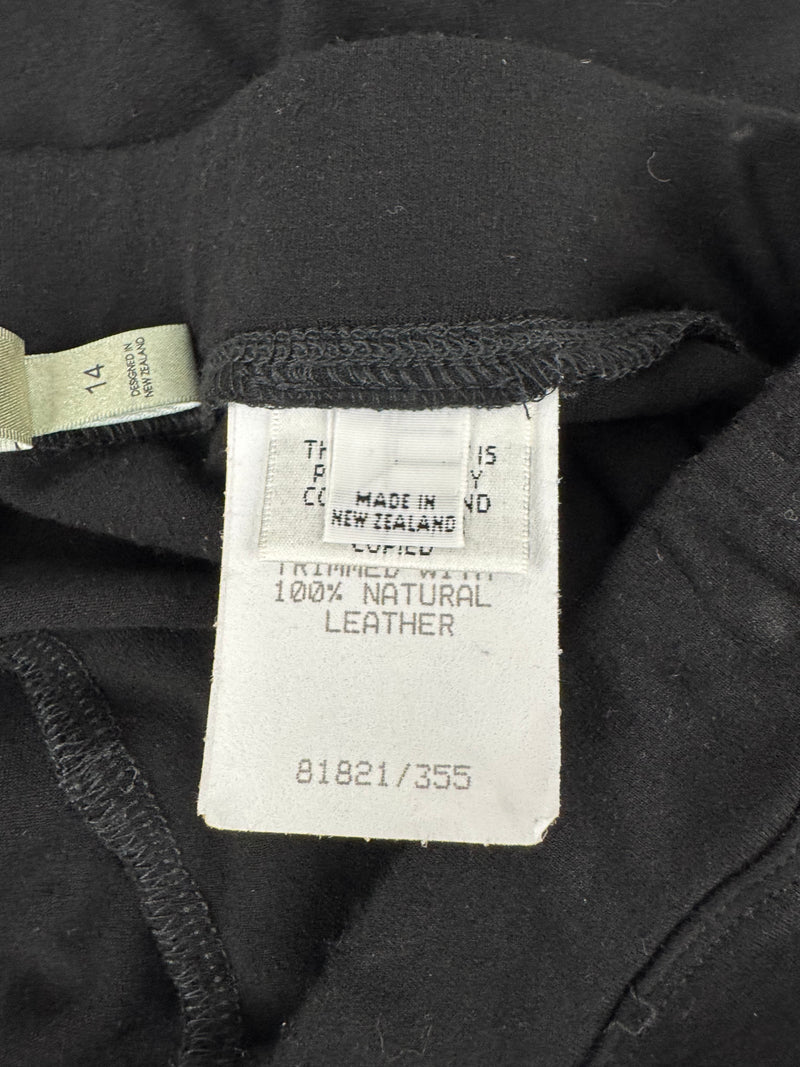Obi New Zealand Black Leather Contrast Leggings NWT - AU14