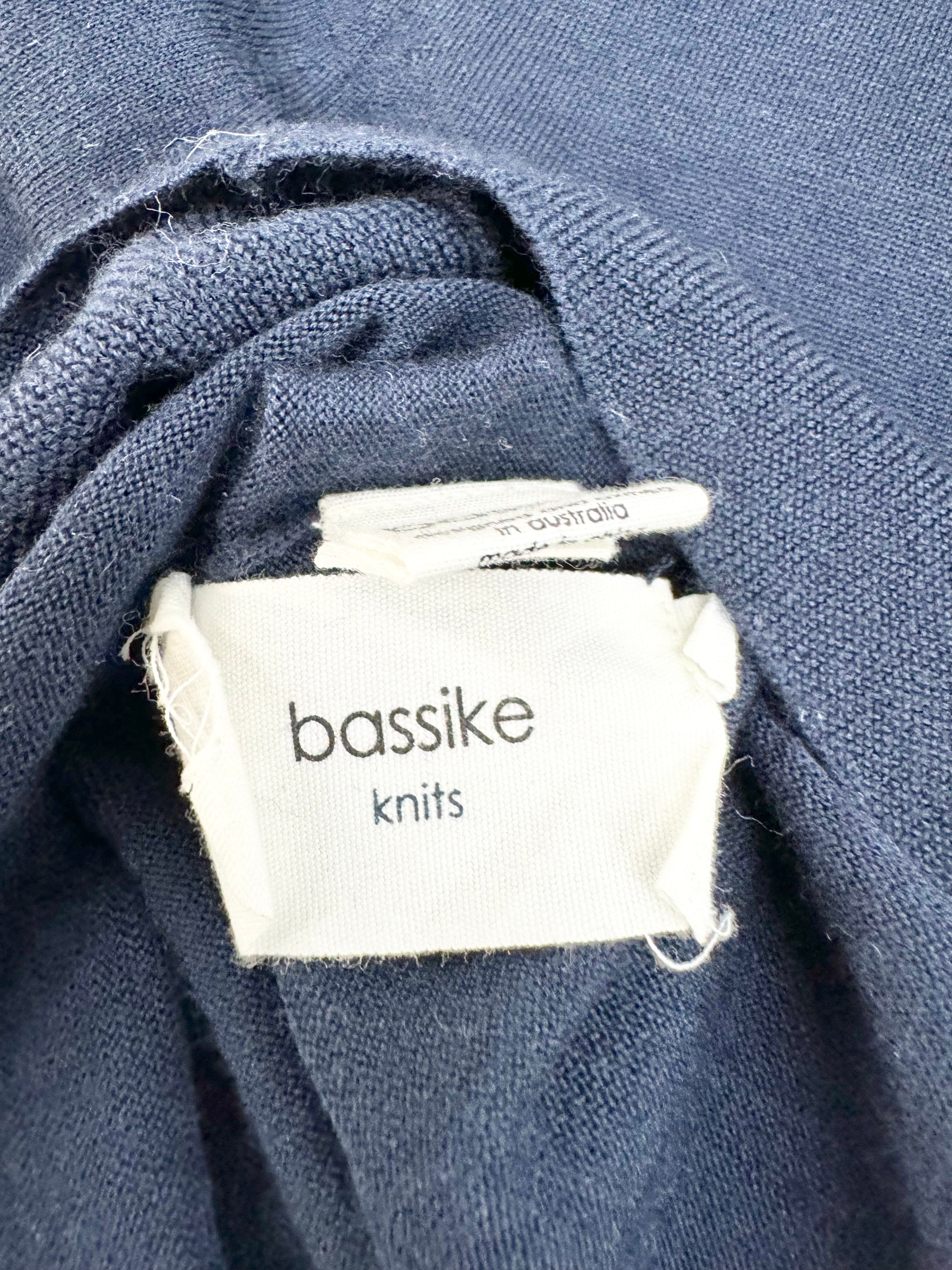 Bassike Knits Navy Merino Wool Skivvy - AU10