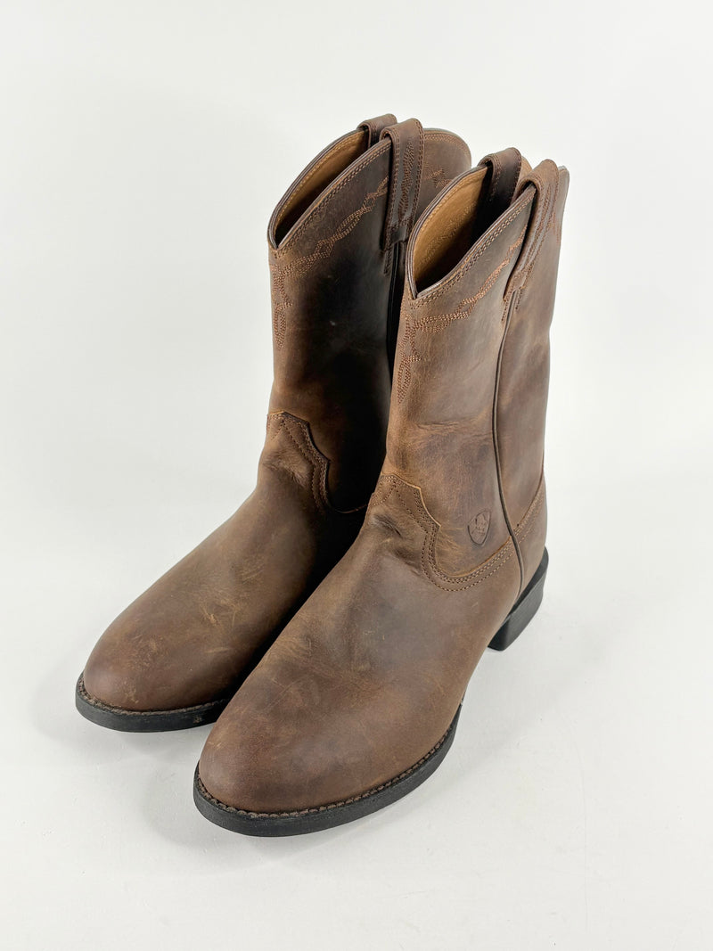 Ariat Brown Leather Heritage Roper Cowboy Boots - EU41
