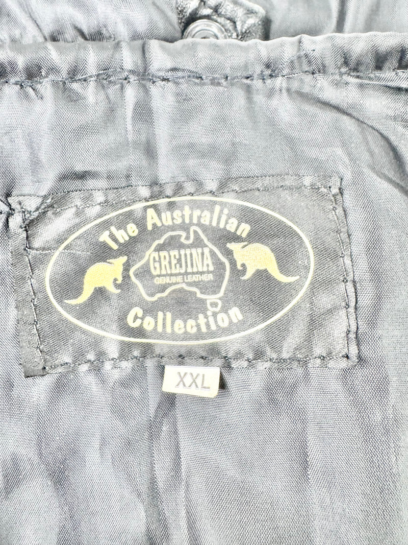 Vintage Harley Davidson Black Leather Patched Vest - XXL
