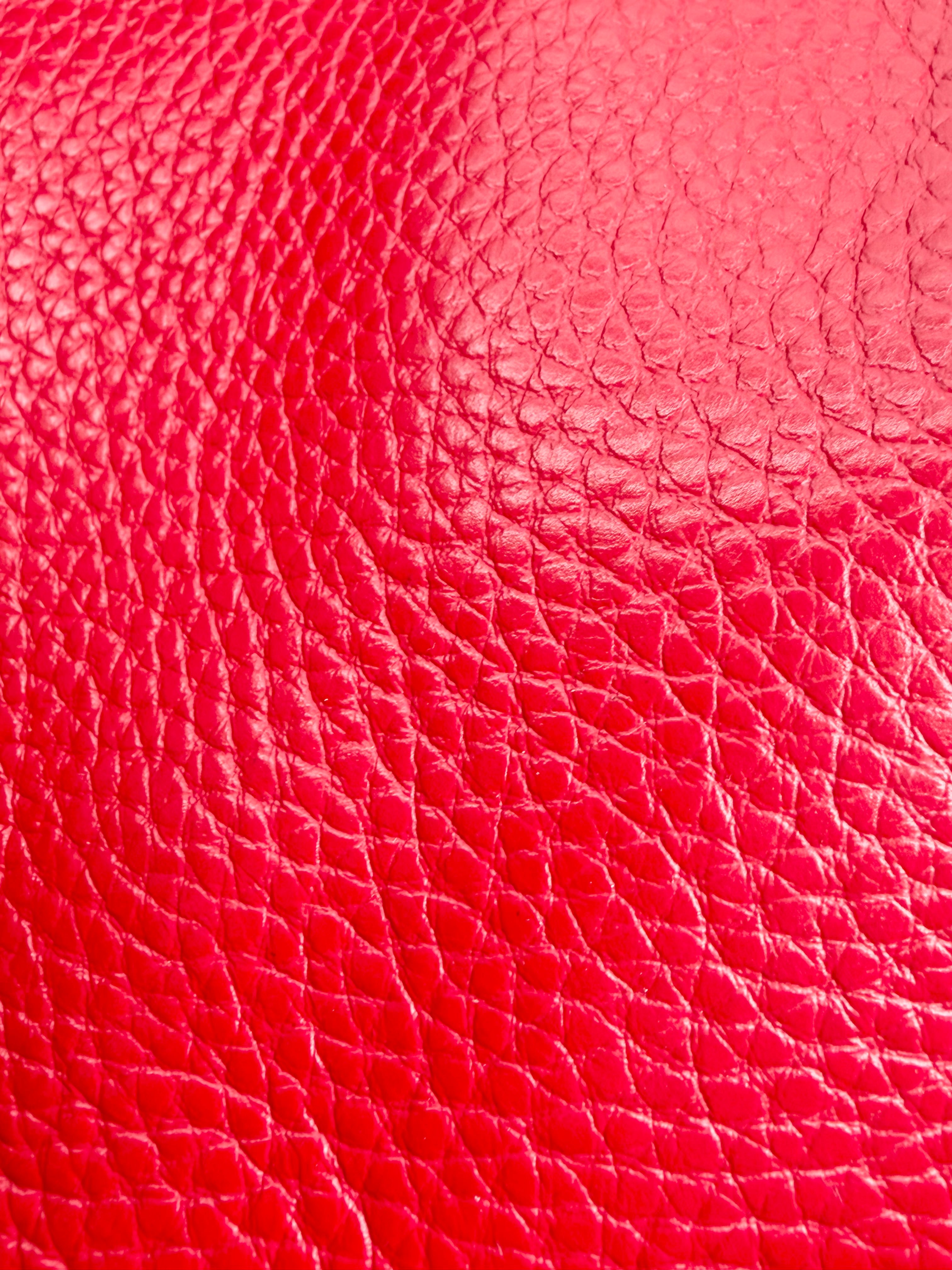 Salvatore Ferragamo Red Pebbled Leather Shoulder Bag