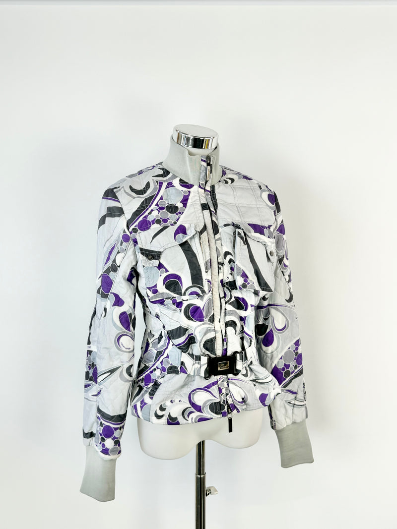 Vintage 90s Versace Sport Grey & Purple Ski Jacket - AU10