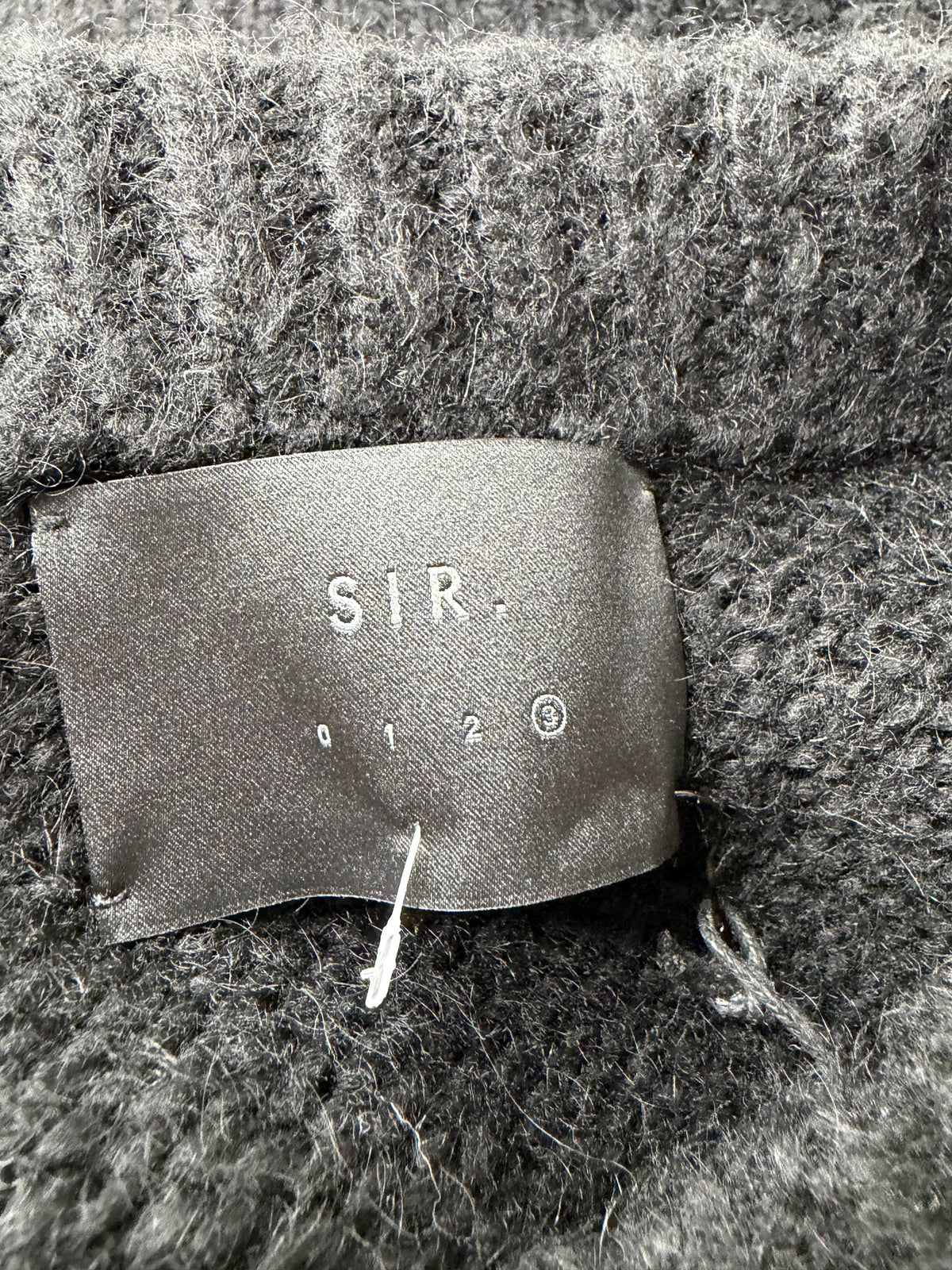Sir Black Acrylic, Merino & Mohair Blend Fishermens Sweater - AU12/14