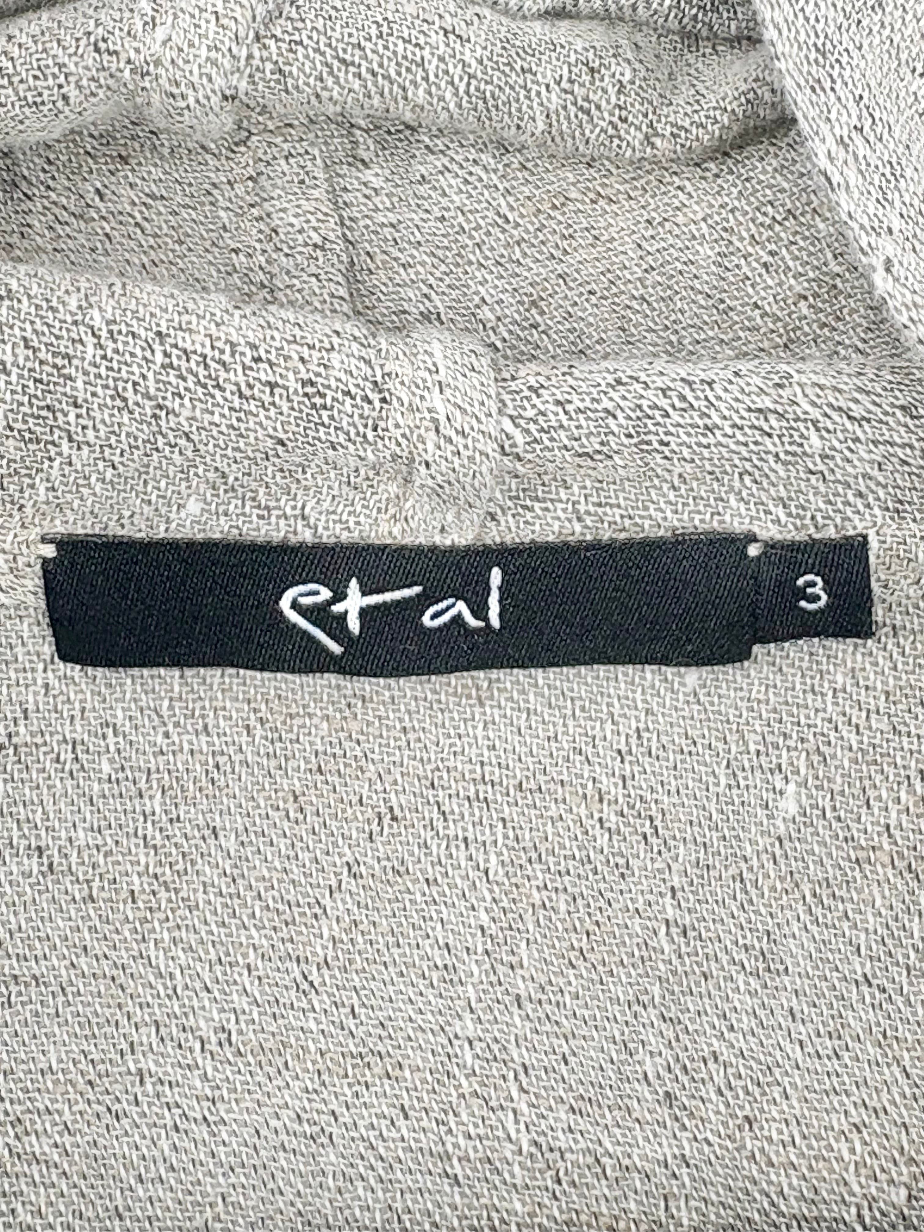 Et Al Stone Grey Linen-Blend Cropped Open Top - AU12
