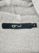 Et Al Stone Grey Linen-Blend Cropped Open Top - AU12