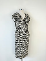 Weekend by Max Mara Black & Cream Geometric Patterned Pencil Dress - AU12