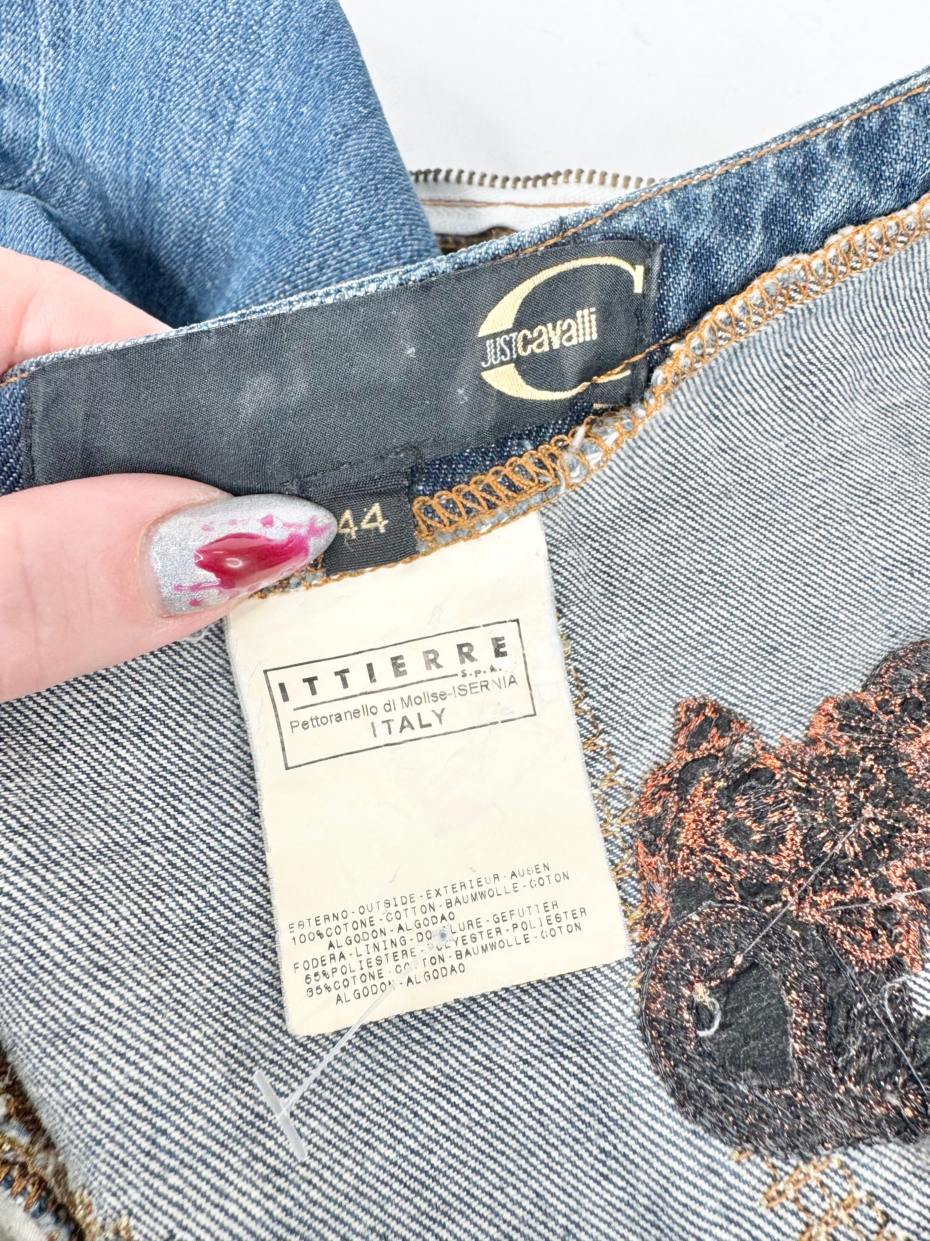 Y2K Just Cavalli Western Style Denim Skirt - AU12