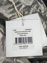 Sass & Bide Metallic Gold 'Night At The Ritz' Off-Shoulder Top - AU8