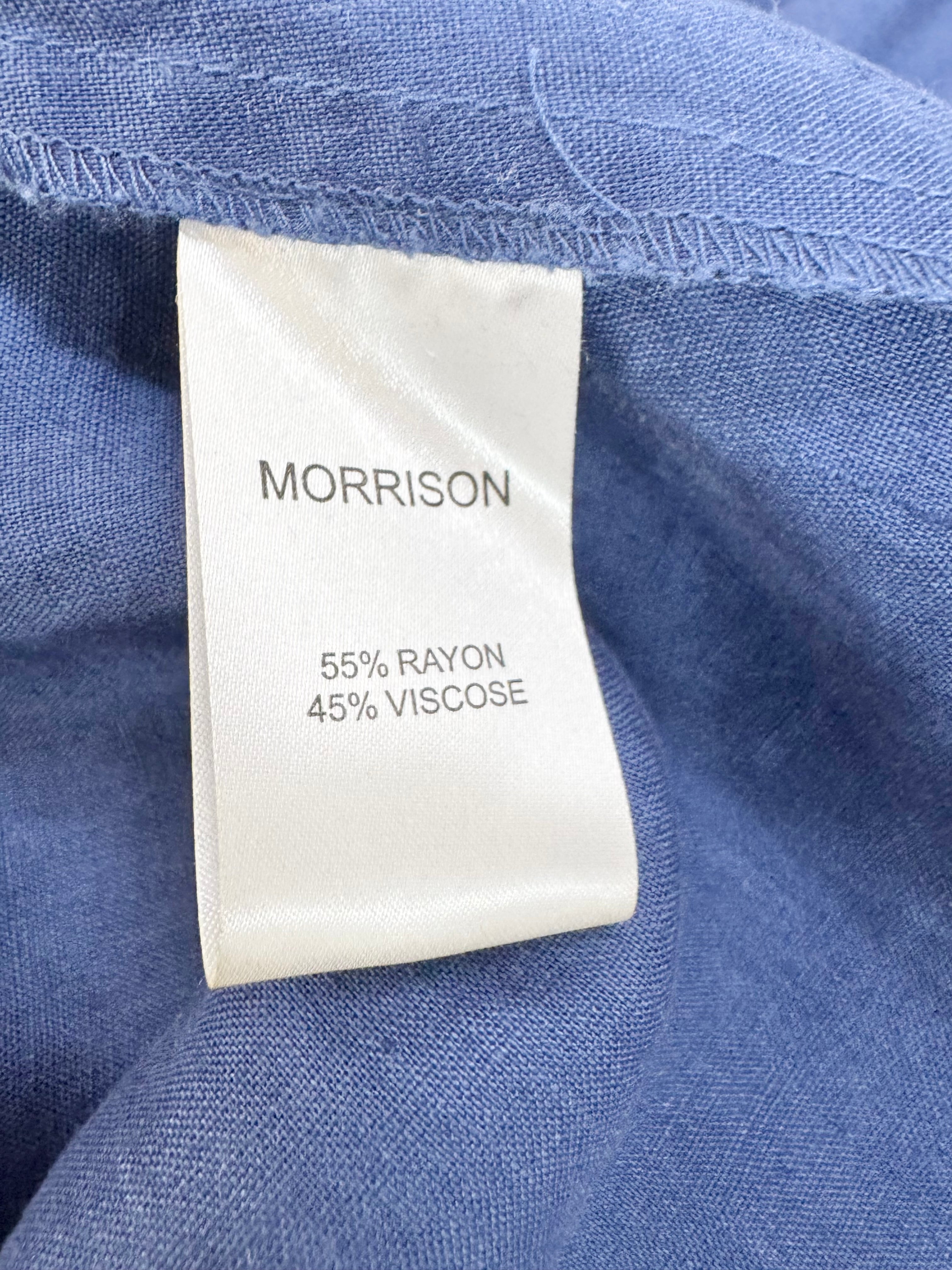 Morrison Denim Blue Linen Apron Dress - AU14/16