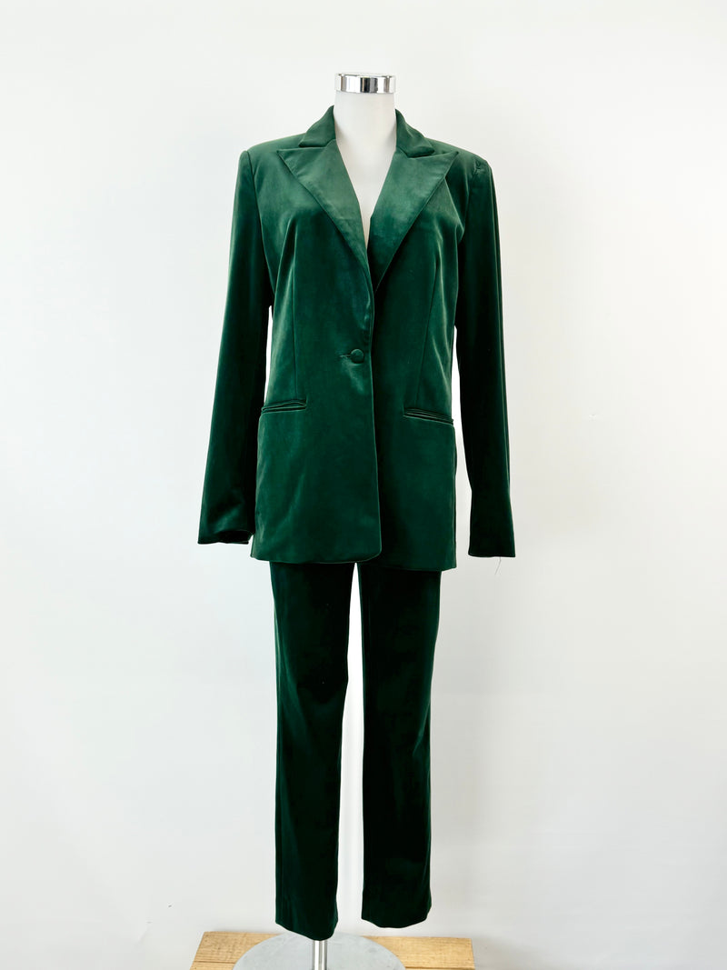 Storm Forest Green Velvet Two Piece Suit - AU8