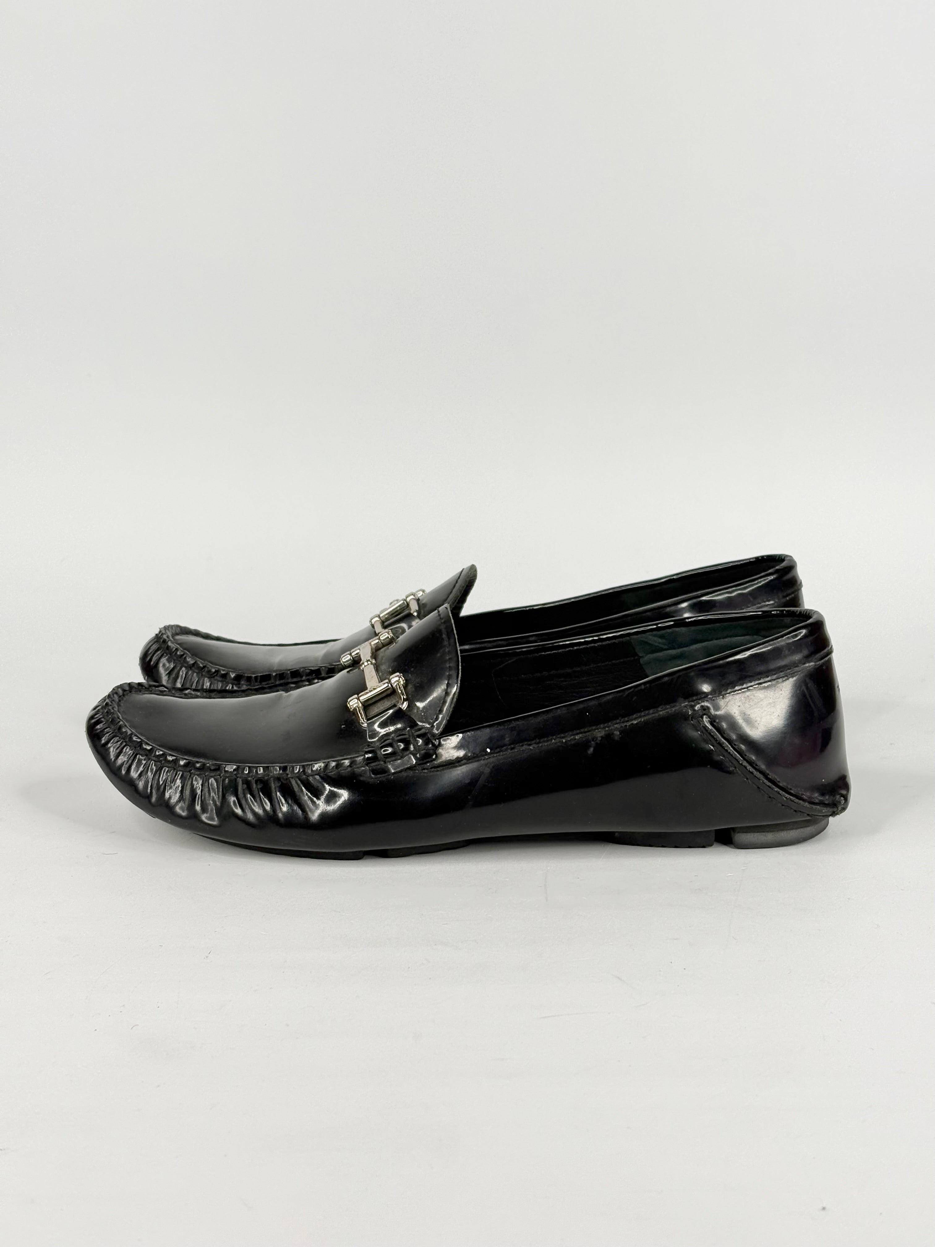 Bally Patent Black Leather 'Diadem' Horsebit Loafers - EU37
