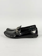 Bally Patent Black Leather 'Diadem' Horsebit Loafers - EU37