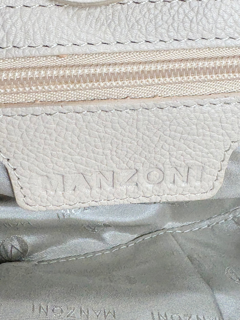 Manzoni Creamy Grained Leather Handbag