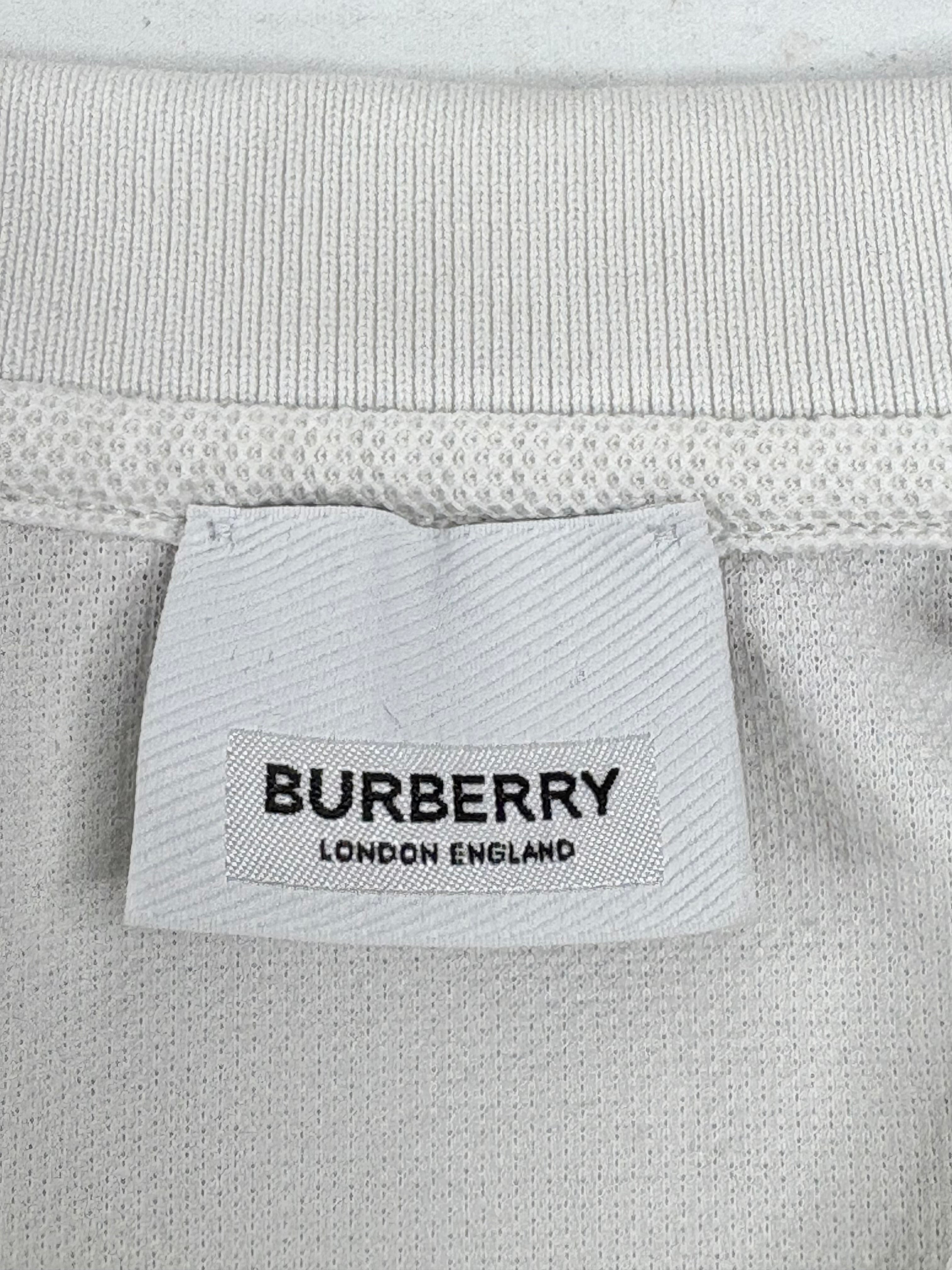 Burberry White Pique-Cotton Polo Top - S