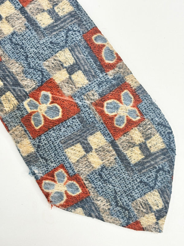 Ermenegildo Zegna Blue Flower-Print Silk Tie