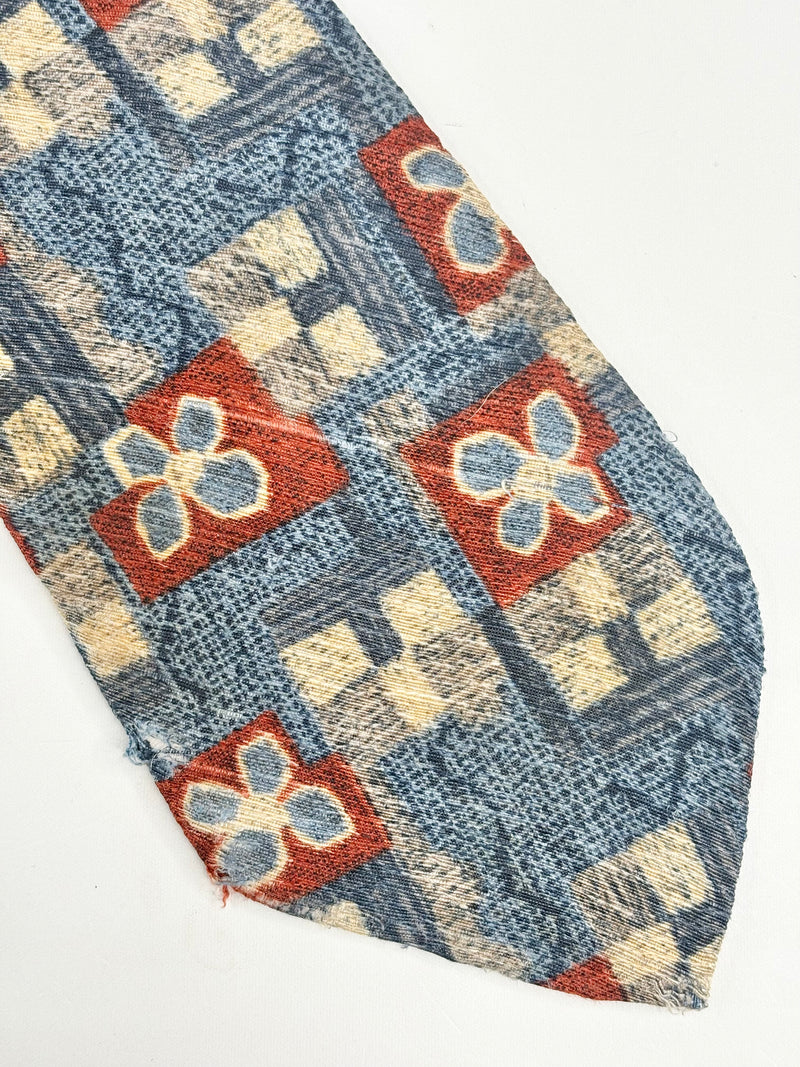 Ermenegildo Zegna Blue Flower-Print Silk Tie