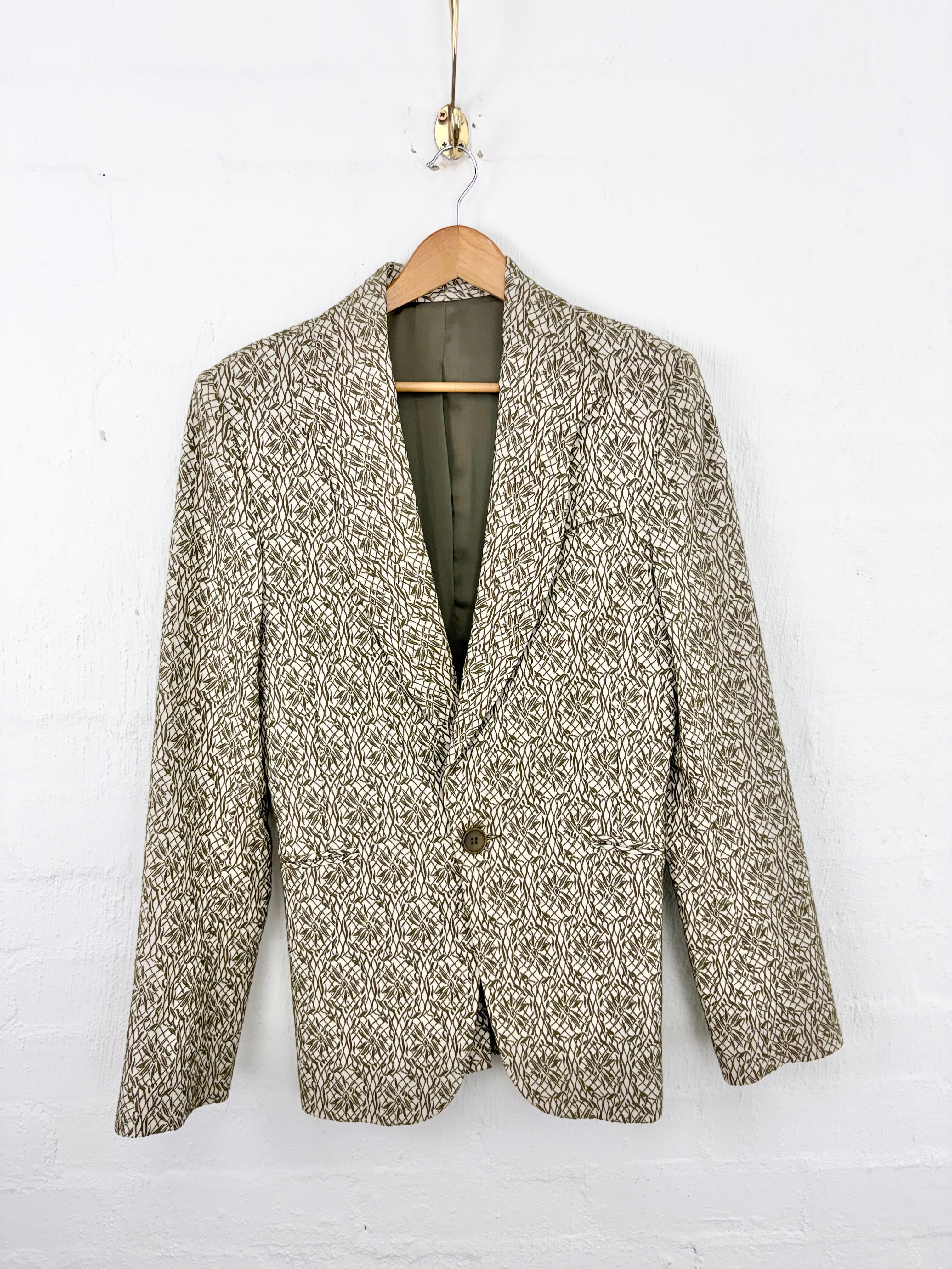 Andysoma Sydney Cream & Moss Green Tailored Blazer - M