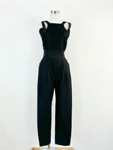 Bianca Spender Black Cotton & Silk Blend Jumpsuit - AU6