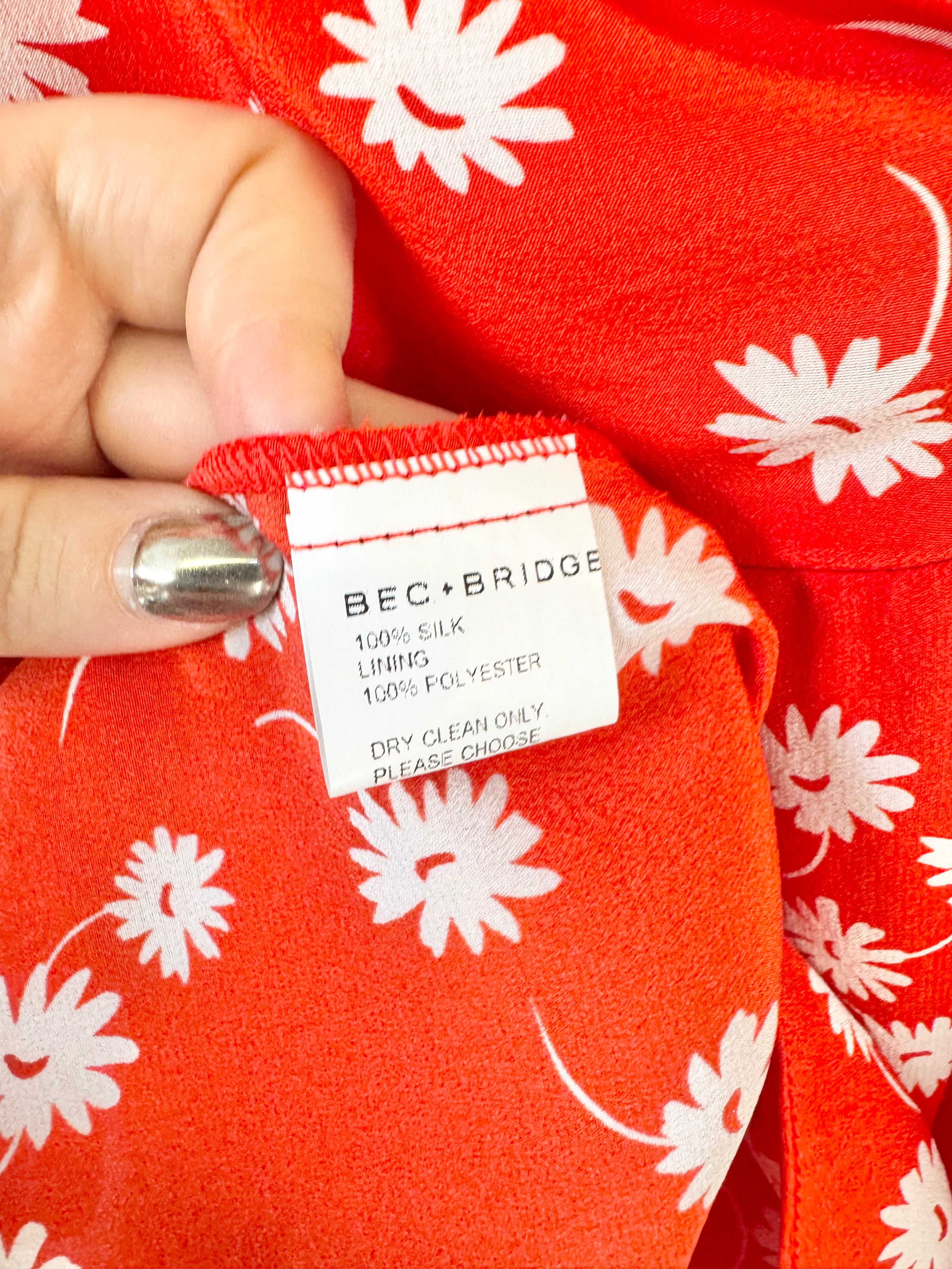 Bec + Bridge 'White Daisy' Silk Wrap Mini Dress - AU6