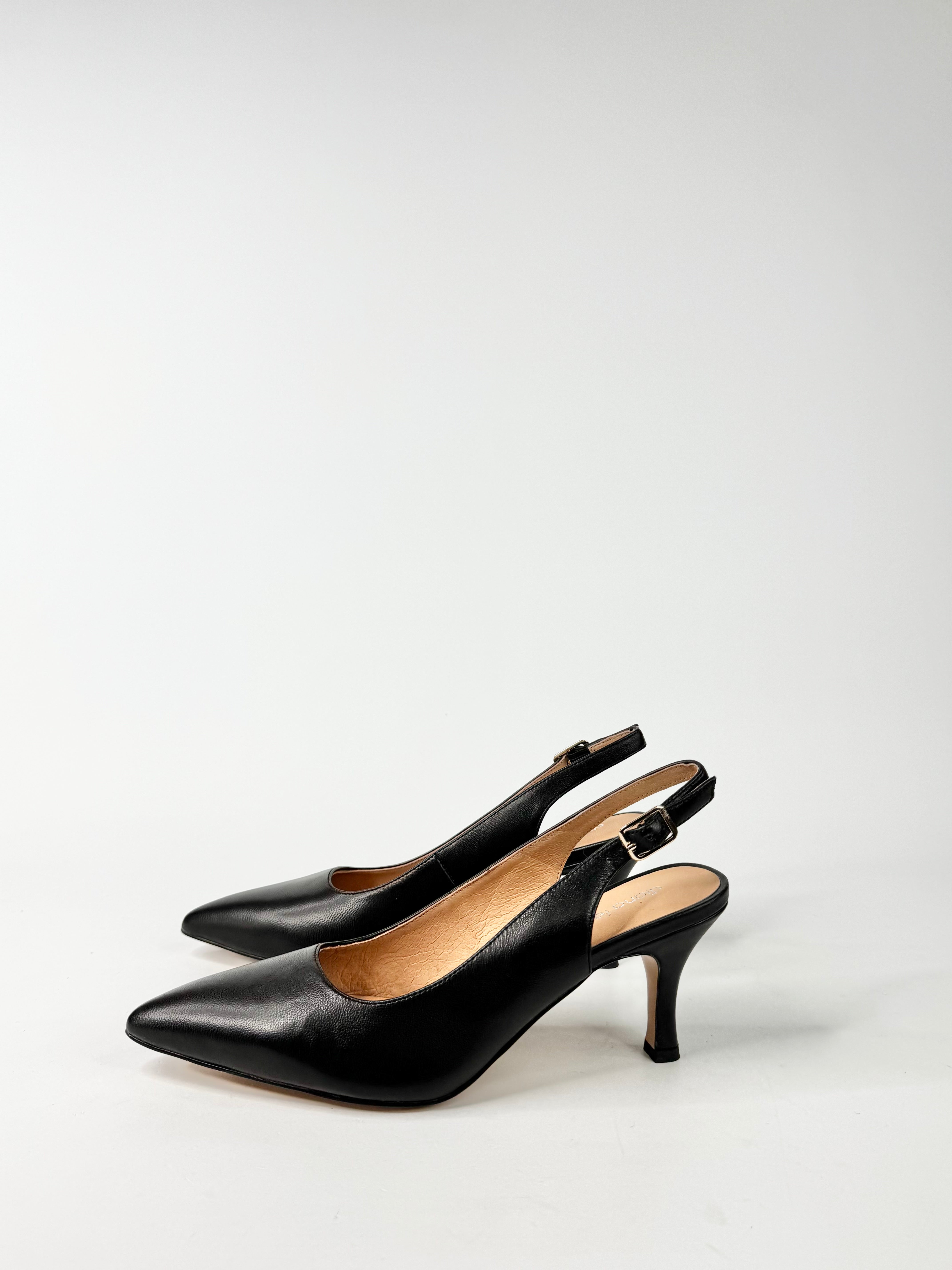 MFW Diana Ferrari Tiyena Black Leather Heels - EU37