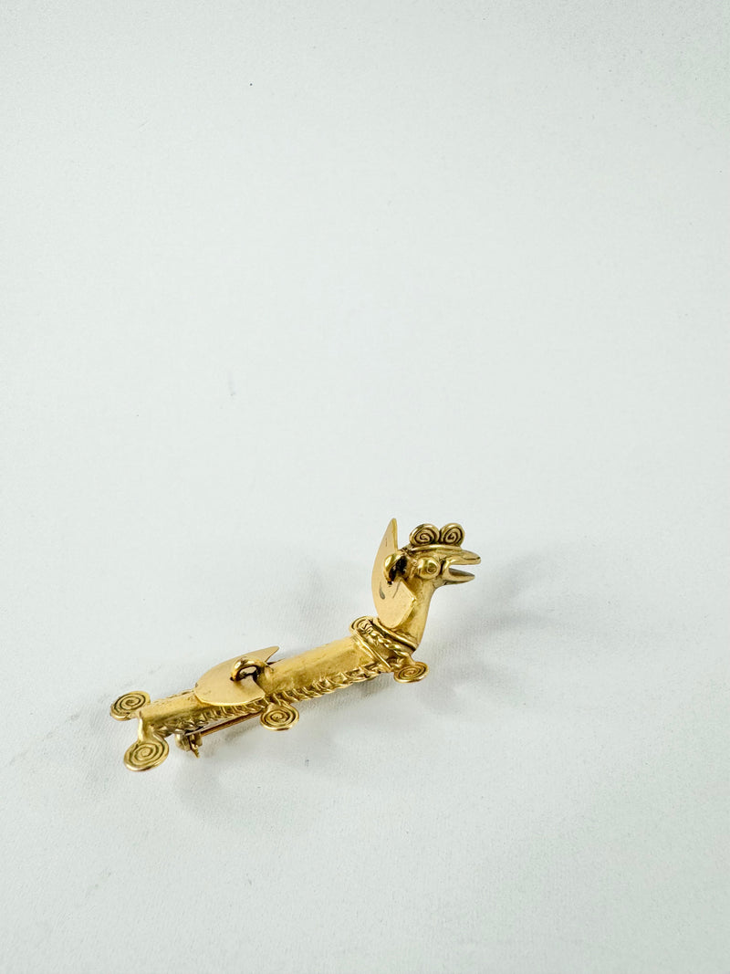 24ct Gold Plated Animal Brooch