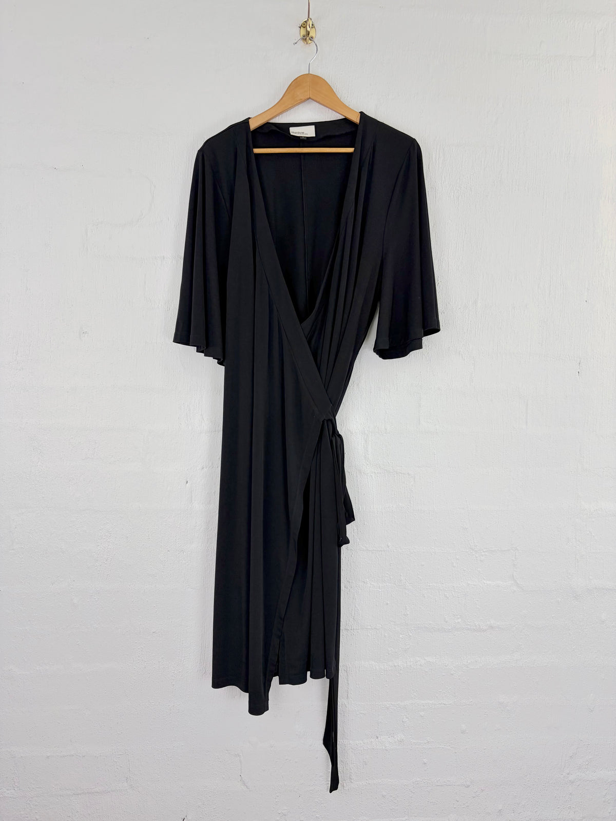 Harlow Black Jersey Wrap Dress - AU14