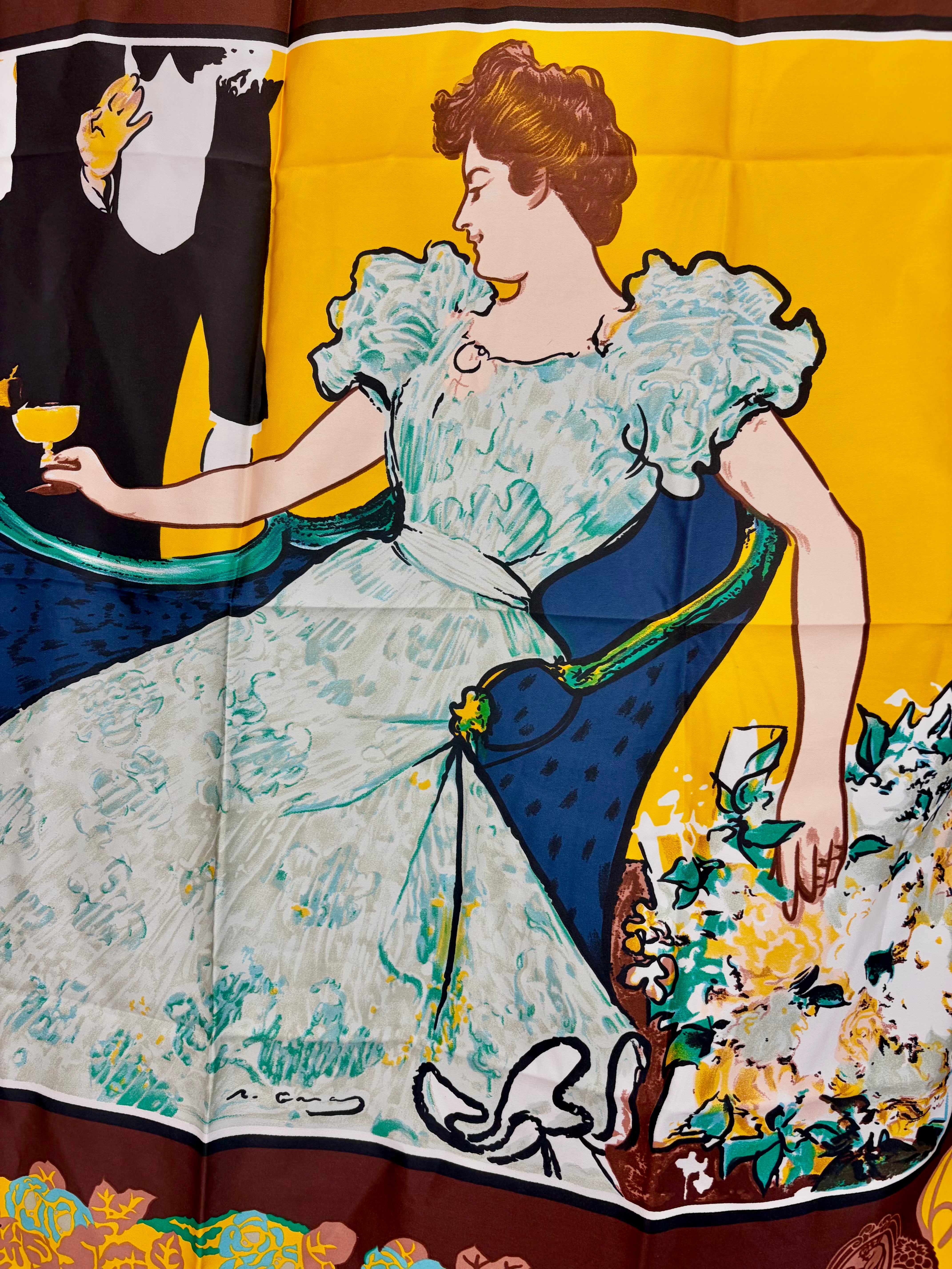 Vintage Cordorniu Champagne Lady Scarf