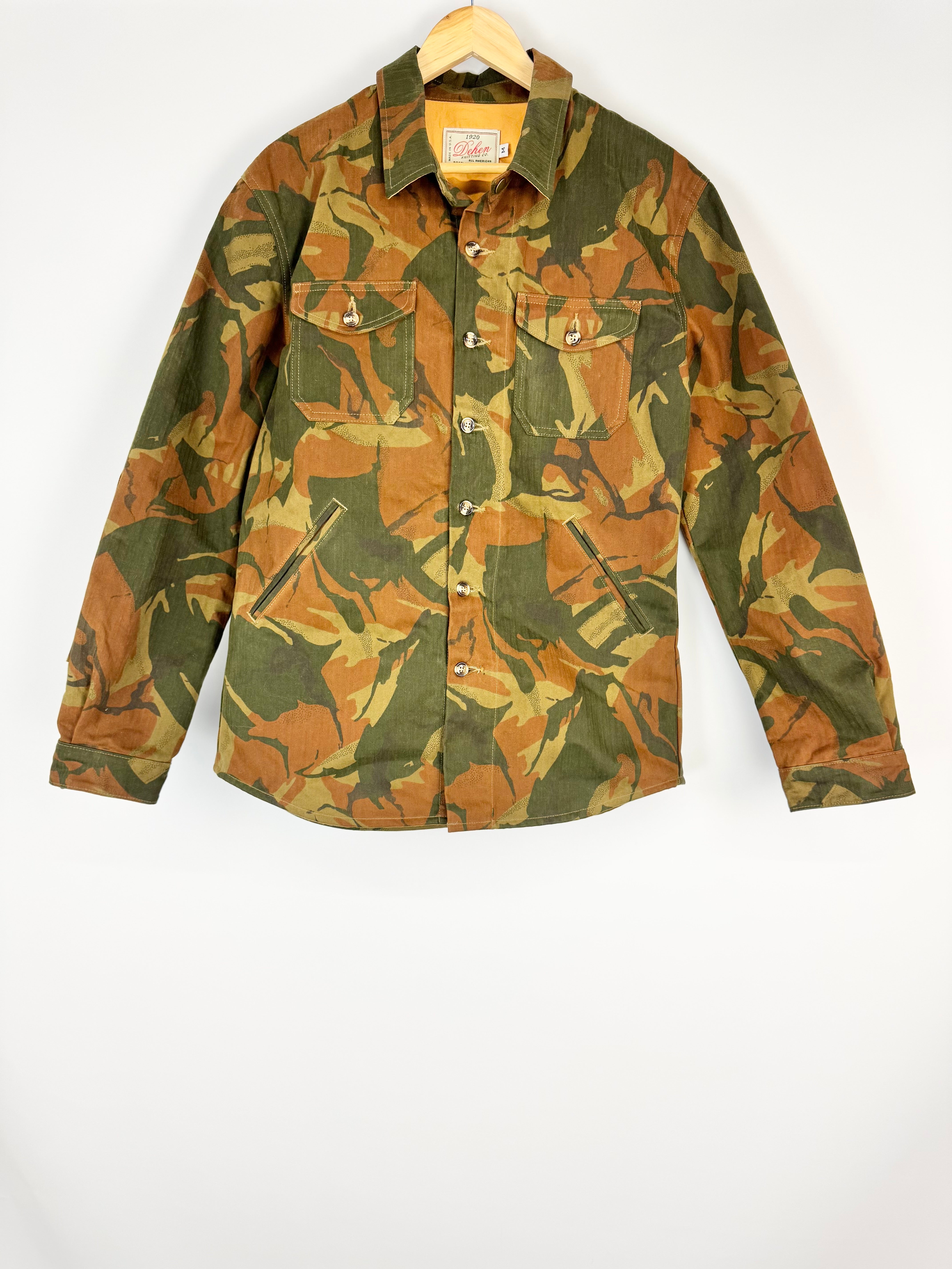 Dehen Camo Patterned Wax Cotton Shirt - M