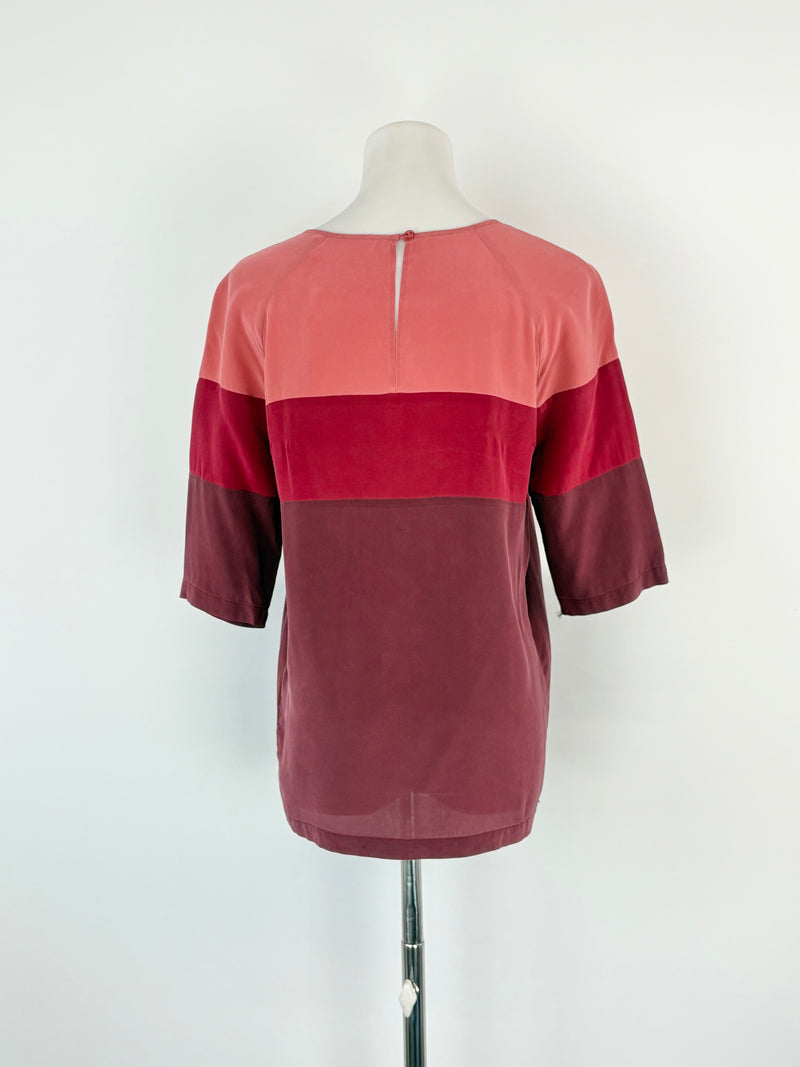 Manolo Triple-Toned Pink Silk Top - AU8/10