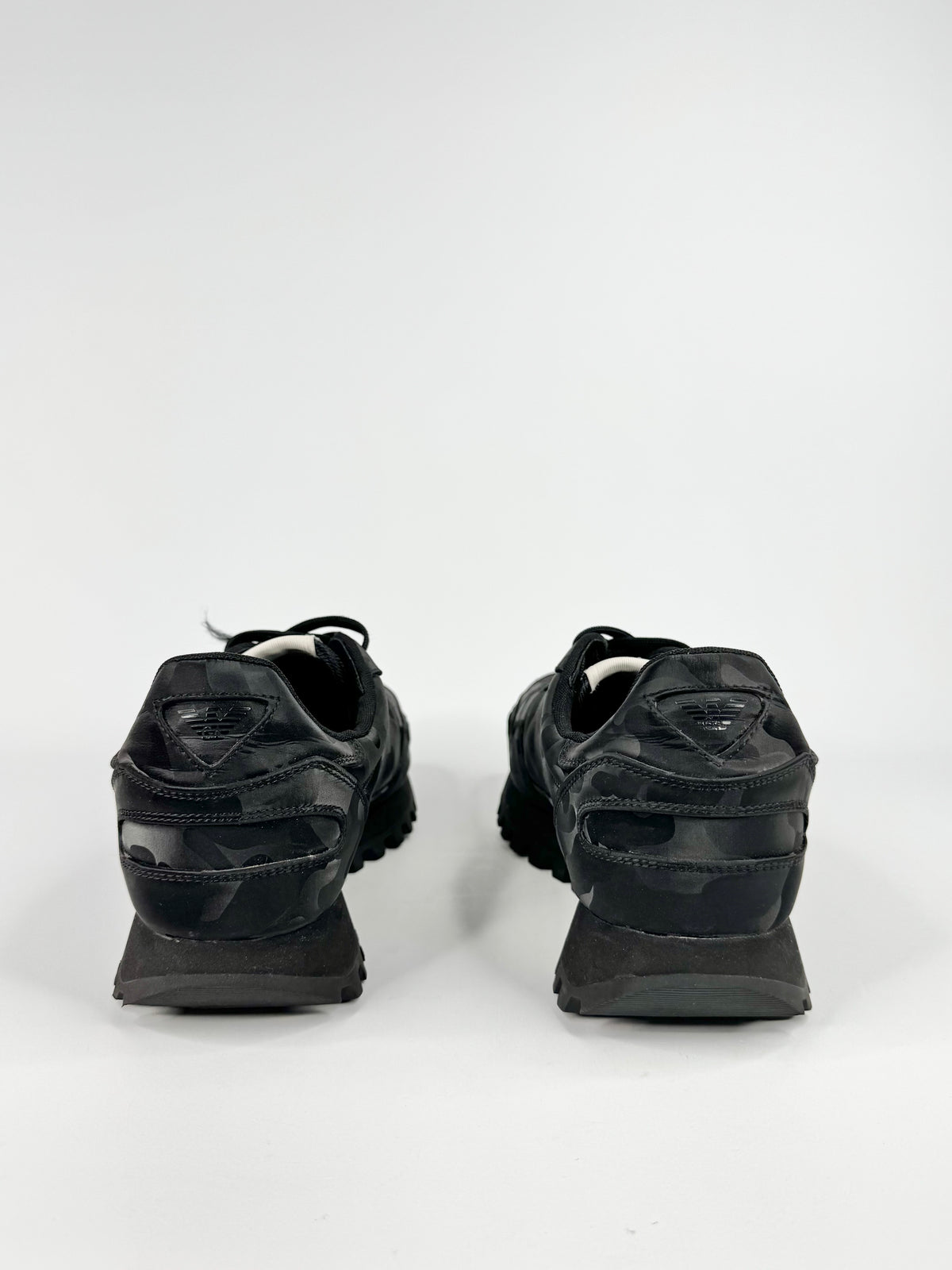 Emporio Armani Black Camo Pattern Sneakers - EU45