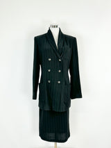 Vintage 80s Jil Sander Wool & Silk Blend Pinstripe 2 Piece Suit - AU10