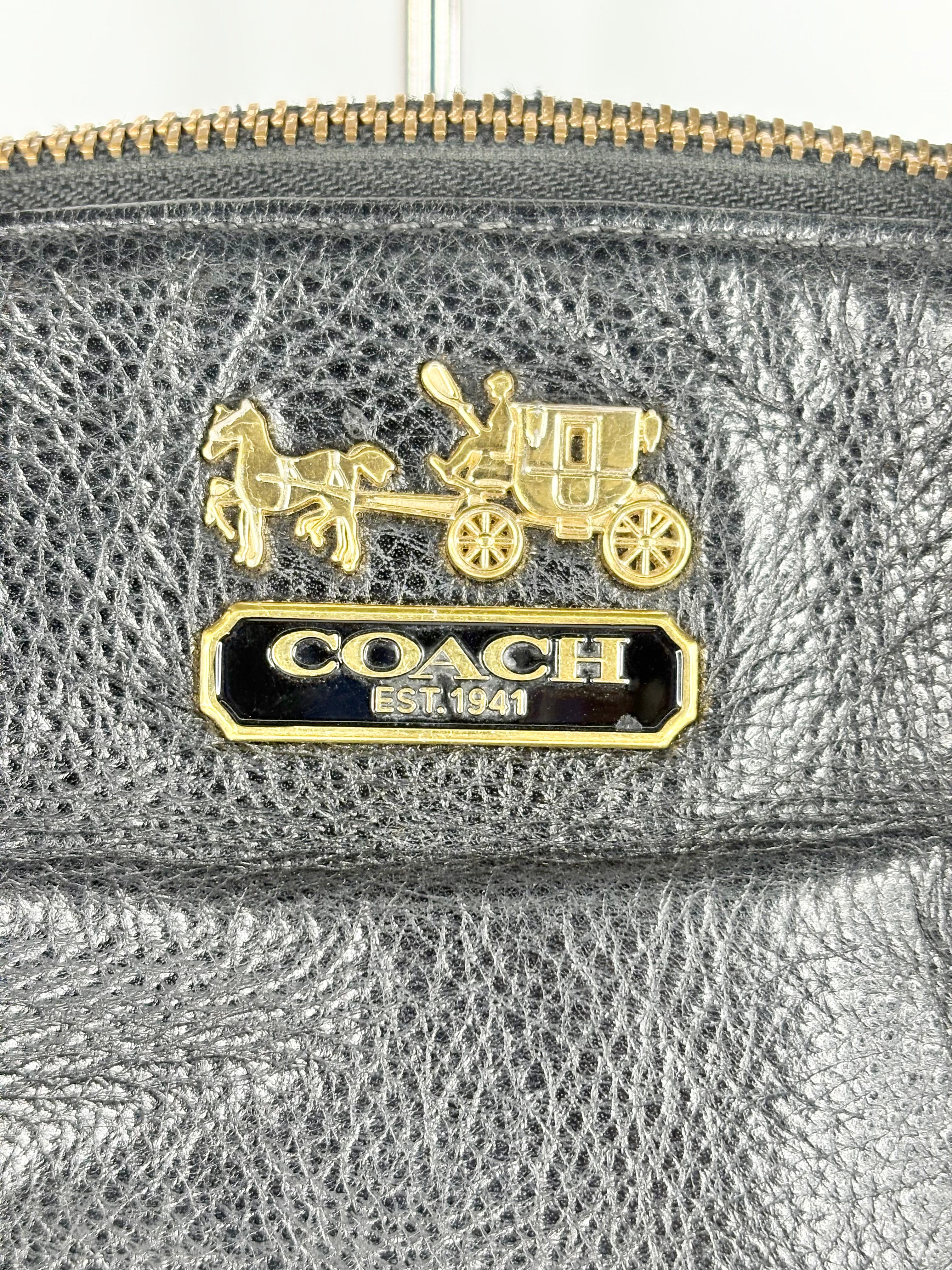Coach Black Leather Bucket-Style Handbag
