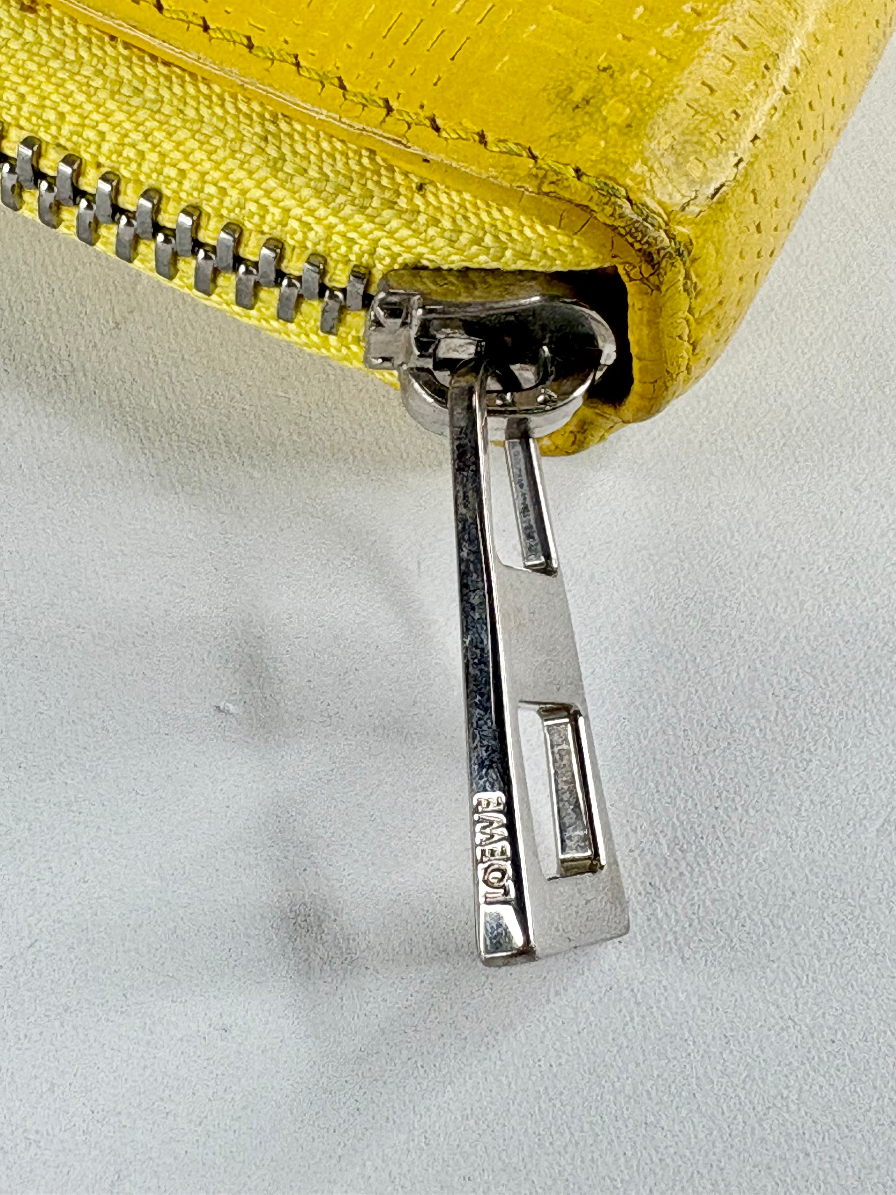 Loewe Canary Yellow Woven-Texture Leather Wallet