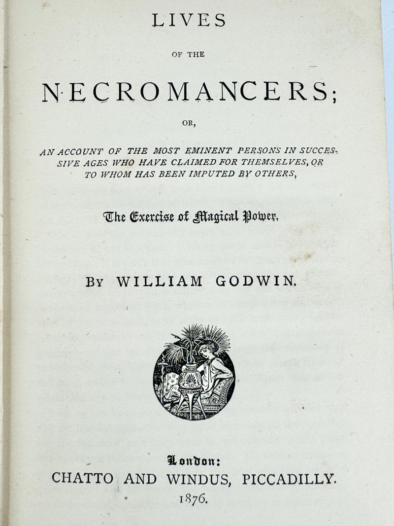 1876 Edition 'Godwin's Lives of the Necromancers'