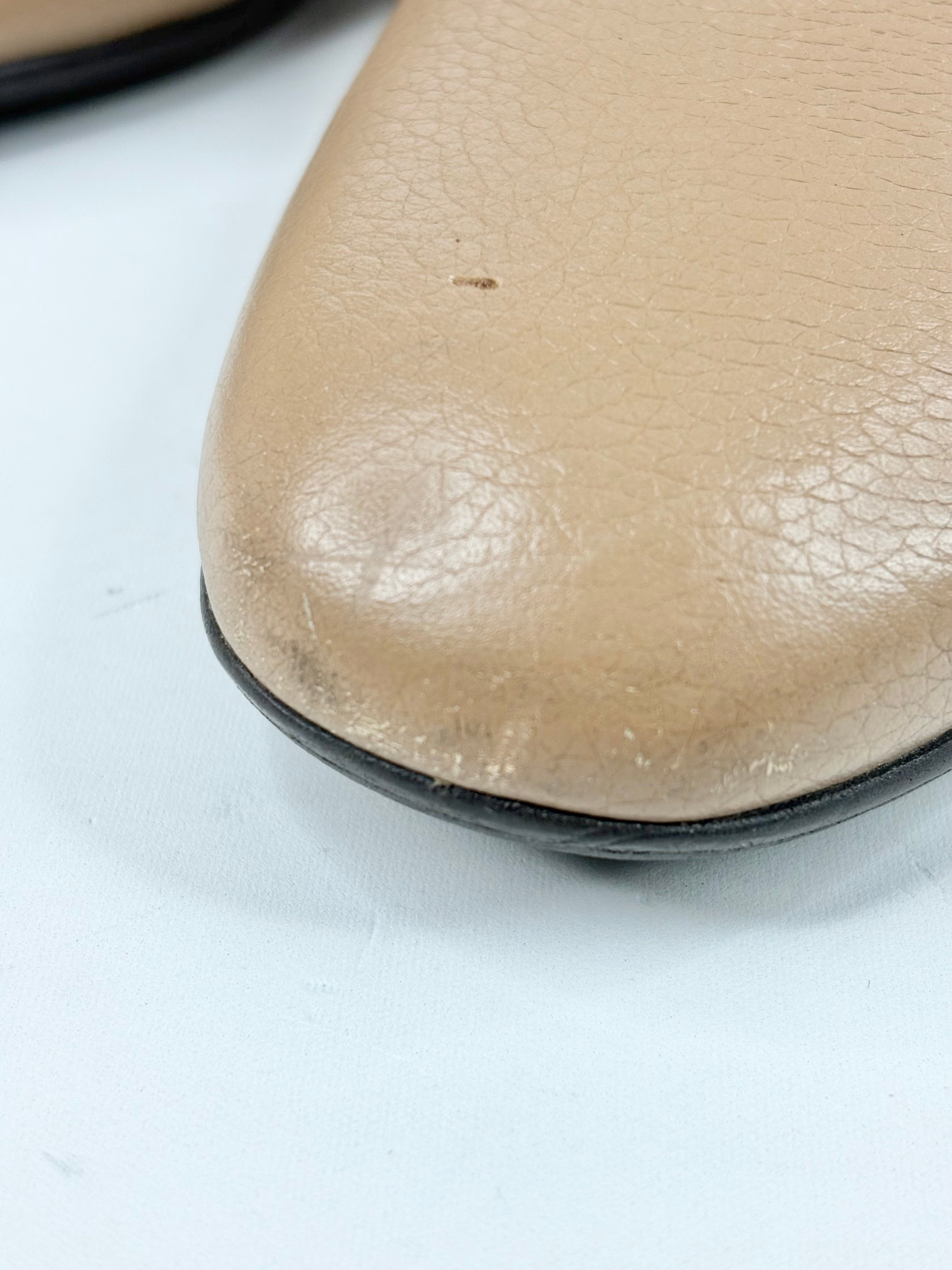 Bally Beige Grained Leather 'Talika' Ankle Boots - EU39.5