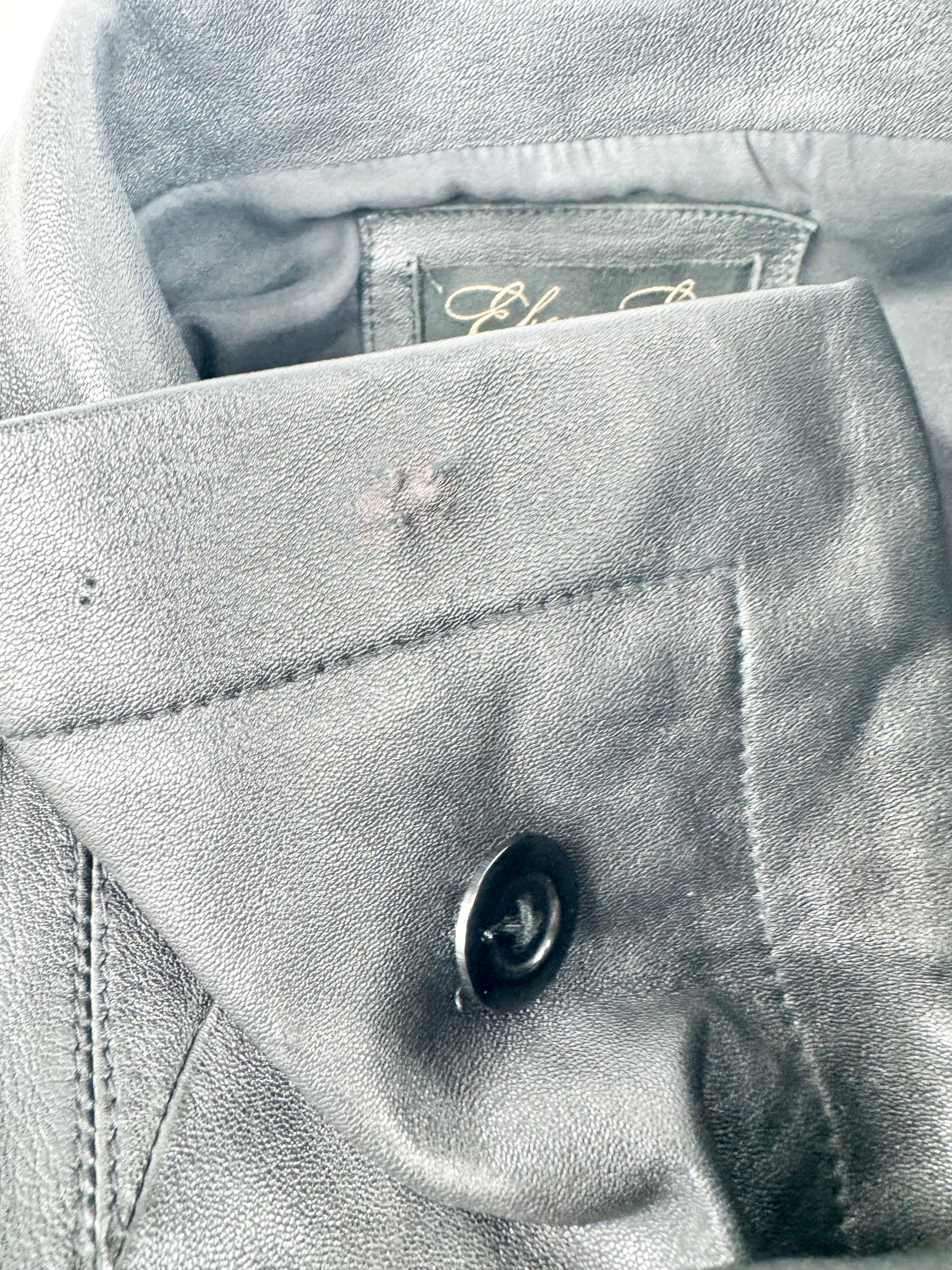 Ebony Eve Black Silk Trim Leather Jacket - AU8