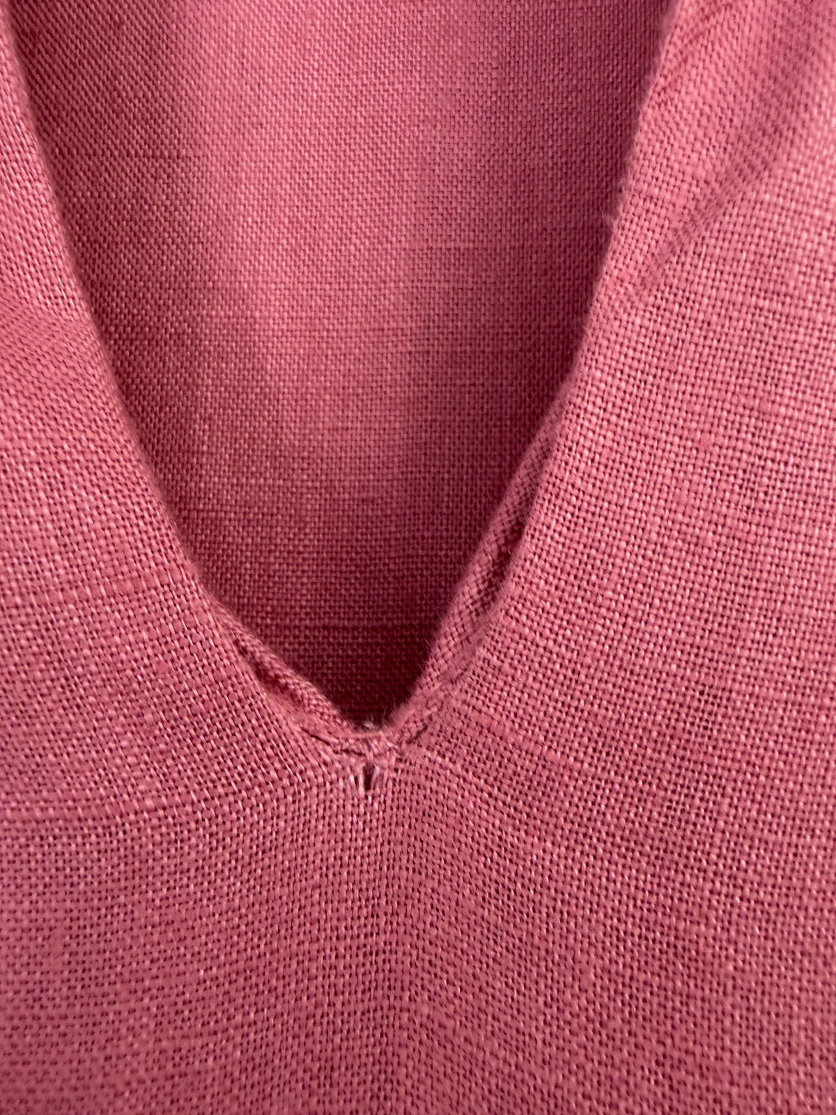 Lazy Bones Dusty Rose & Cinnamon Linen Belted Maxi Dress - AU6/8