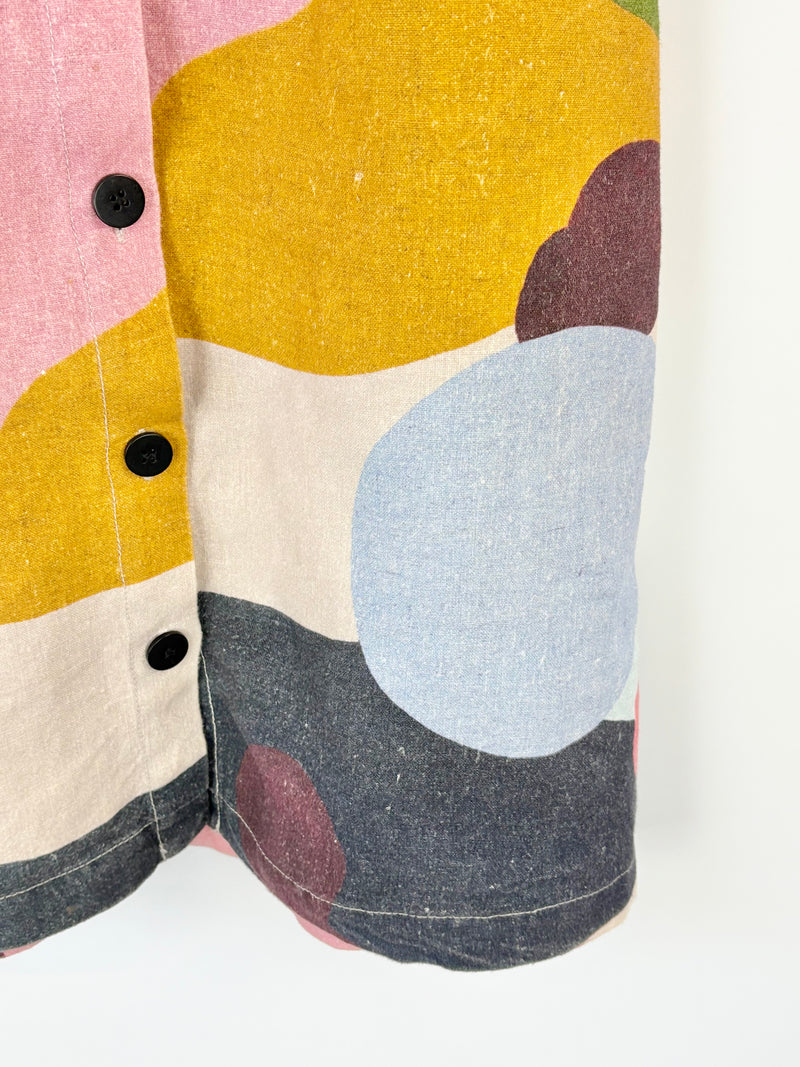 Gorman x Katie Eraser Multicolour Bubble-Print Linen Midi Dress - AU12