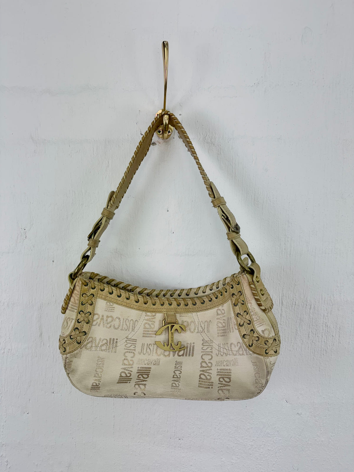 Y2K Just Cavalli Whipstitch Baguette