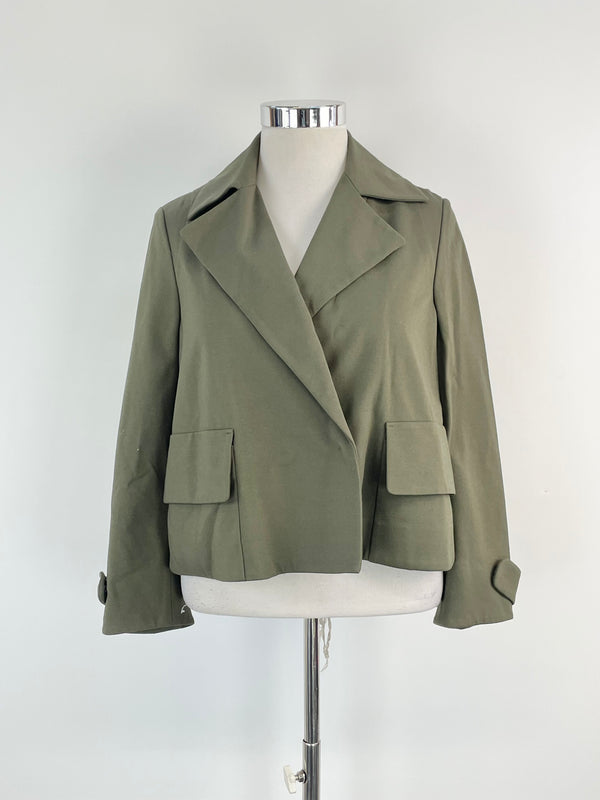 Luisa Cerano Olive Green Cropped Jacket - AU12