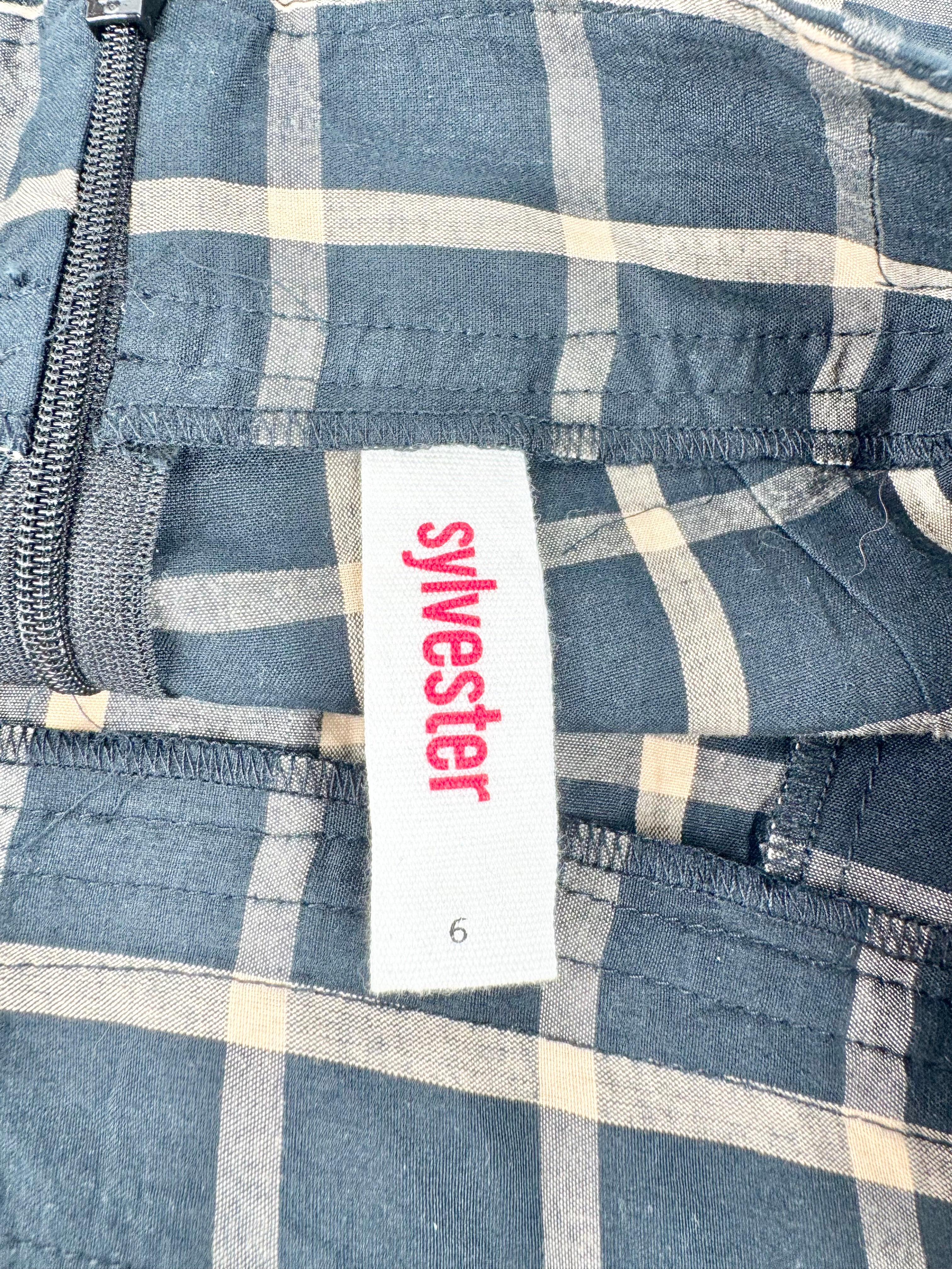 Sylvester Cream & Midnight Grid Pattern Shorts - AU6