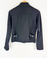Agnès B Black Asymmetrical Buttoned Cotton Jacket - AU8/10