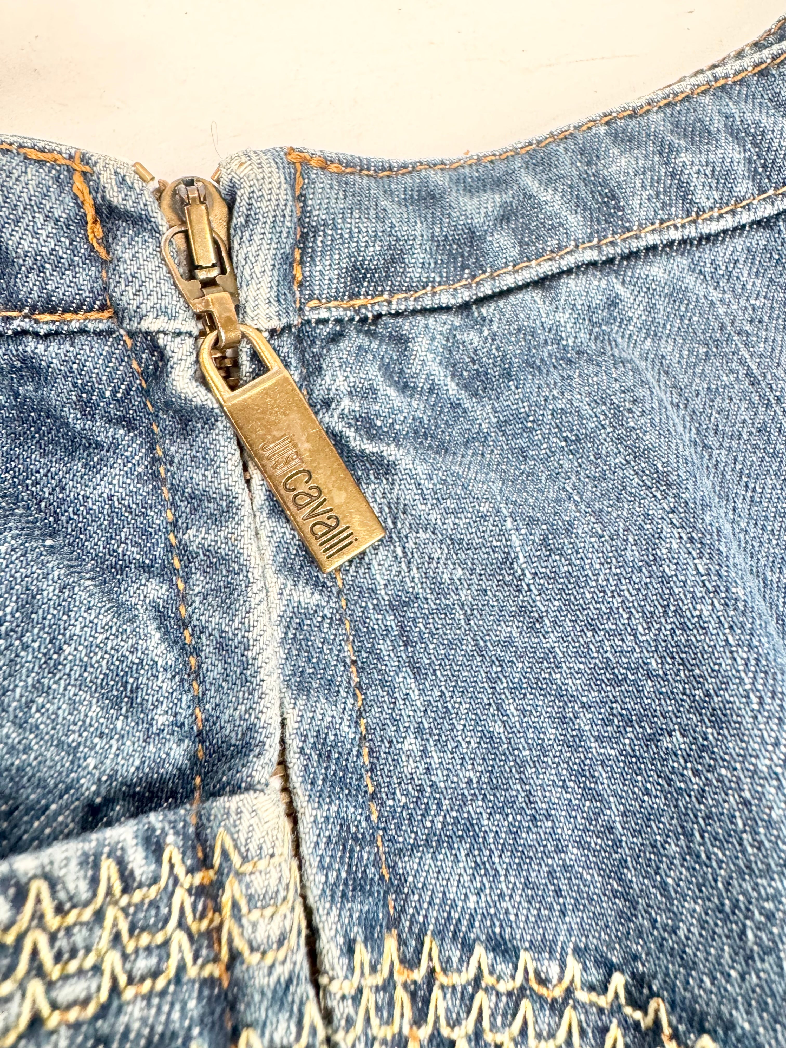 Y2K Just Cavalli Western Style Denim Skirt - AU12